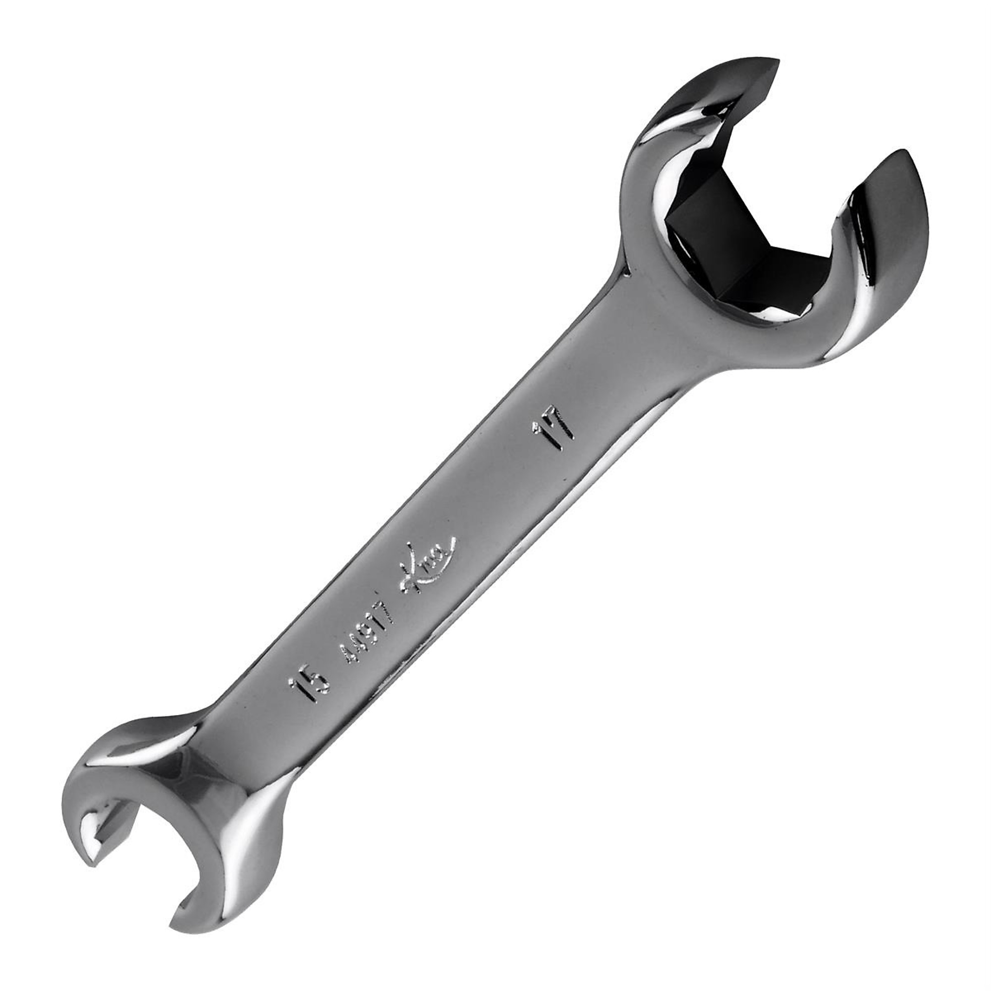 K-Tool International Flare Nut Wrench — 15mm x 17mm, Chrome Vanadium Steel, 5-Point, Model# KTI44917