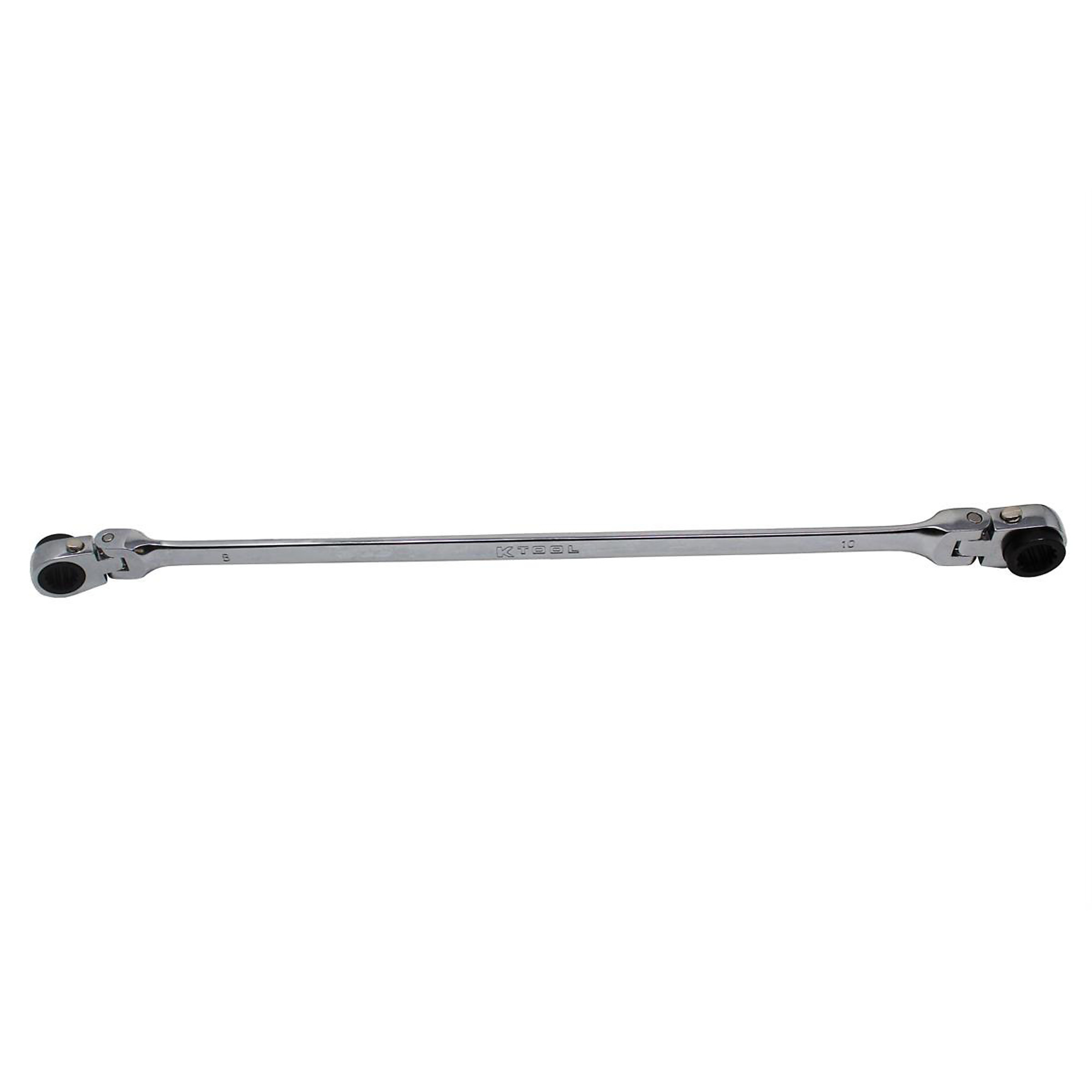 K-Tool International Metric Double Box Universal Spline Wrench — 8mm x 10mm, 90 Tooth, Extra Long, Reversible, Model# KTIXDDB8X10