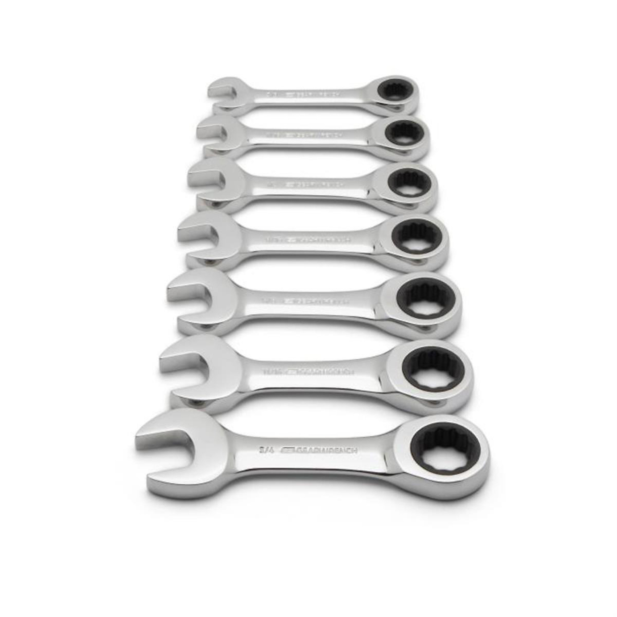 GearWrench Stubby Ratcheting Combination Wrench Set — 7-Pc., 12 Pt., SAE, Model# KDT9507D