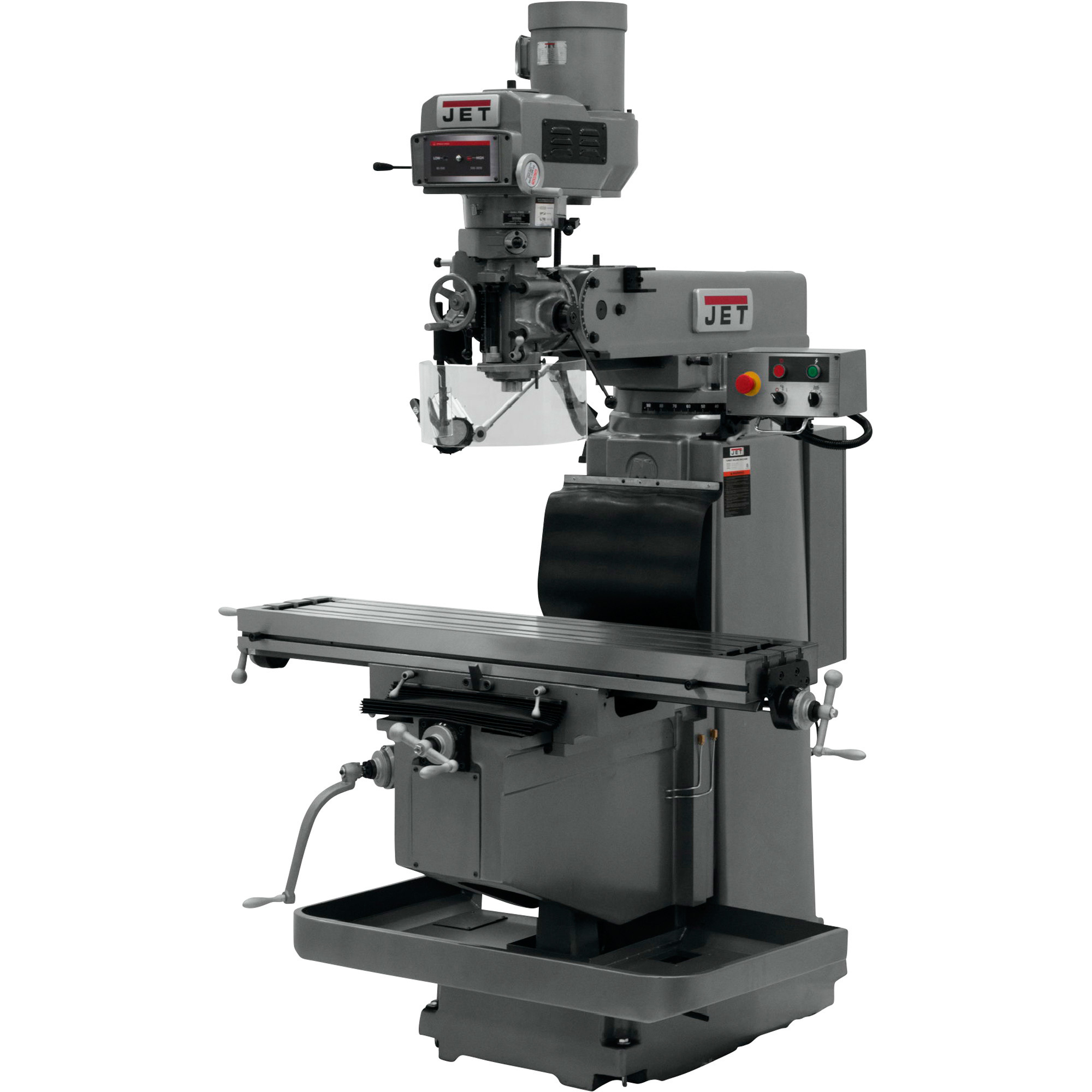 JET Variable Speed Vertical Milling Machine with X Powerfeed, 12in. x 54in., 230/460 Volt, 3 Phase, Model# JTM-1254VS