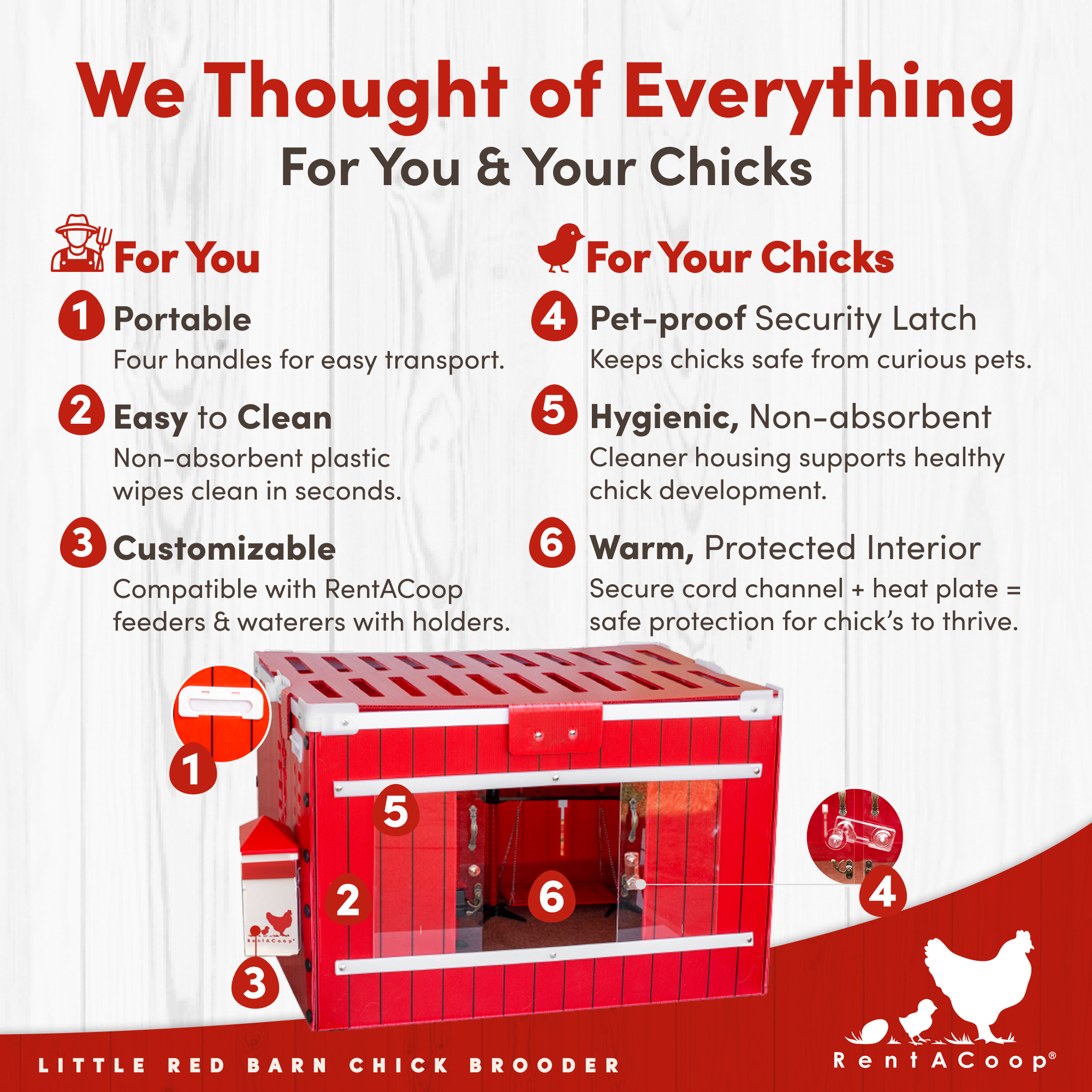 RentACoop, Little Red Barn Chick Brooder, Model# PL-CHIK-BROD ...