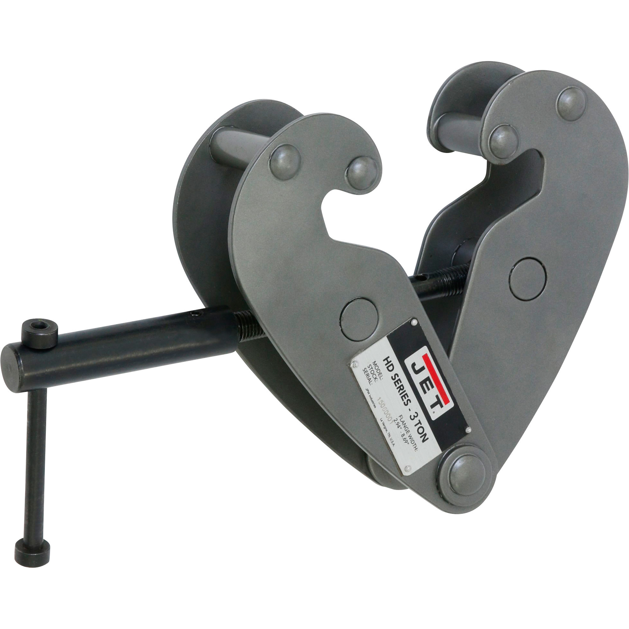 JET HD Series Beam Clamp, 3-Ton Capacity, Model# HD-3T