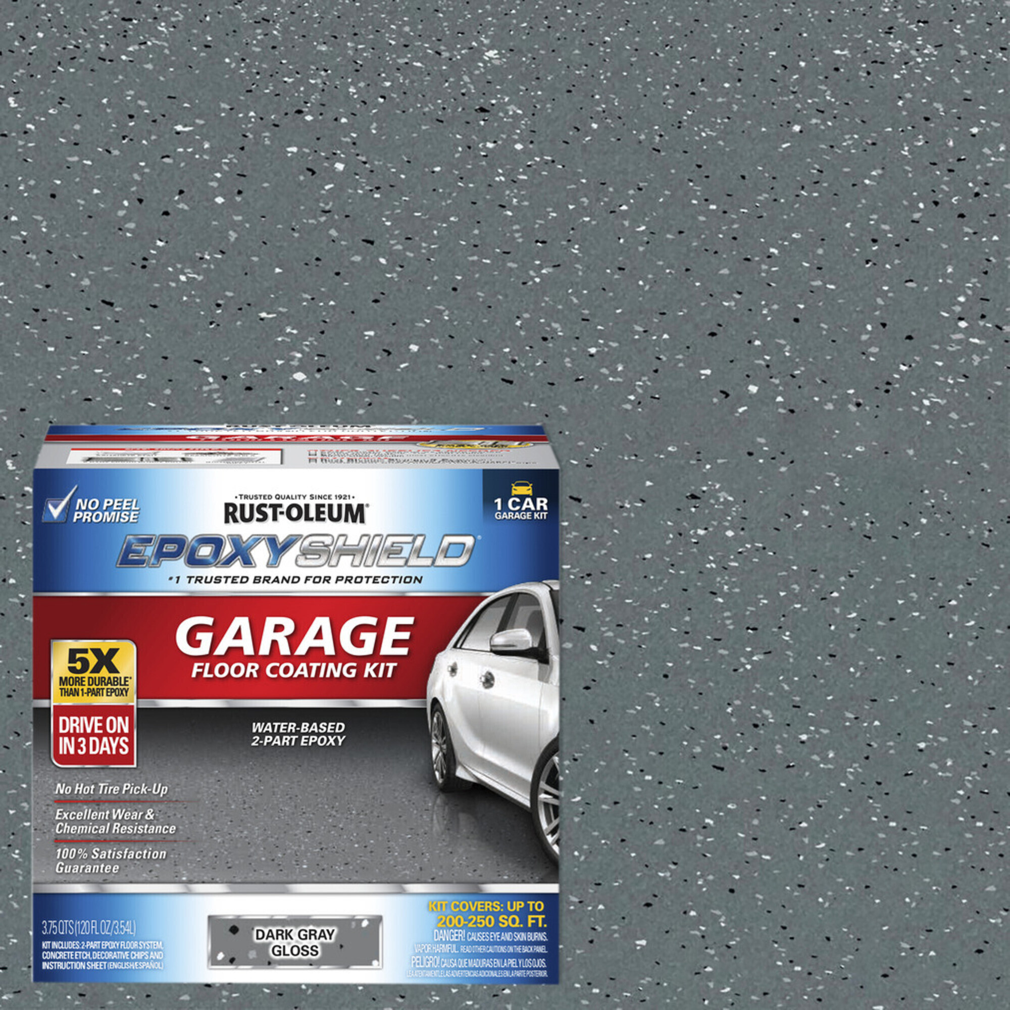 Rust-oleum, Epoxyshield Garage Flr Coating Car Kit,Dk Gry,2P