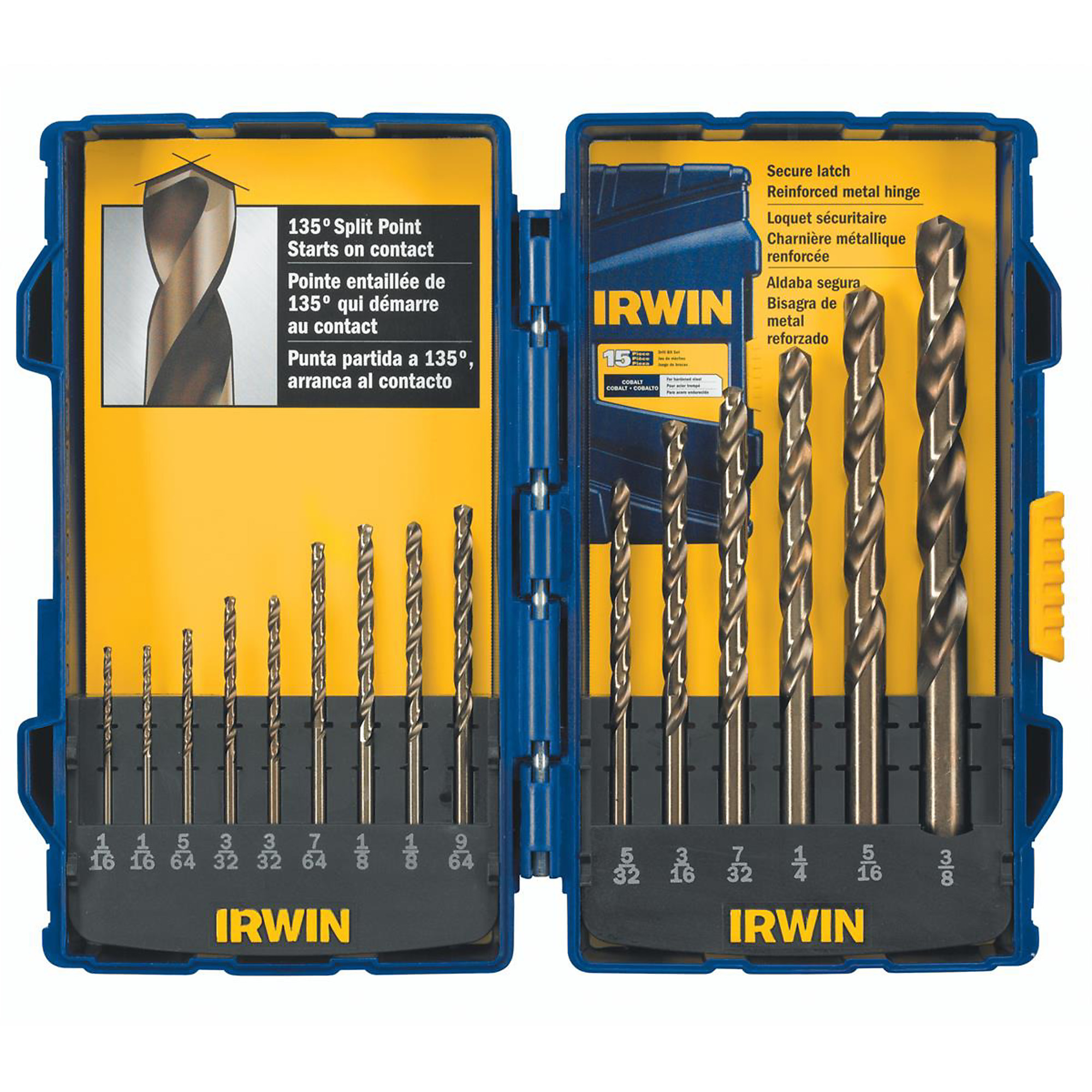 Hanson Drill Bit Set — 15-Pc., Cobalt Alloy Steel, Model# HAN316015