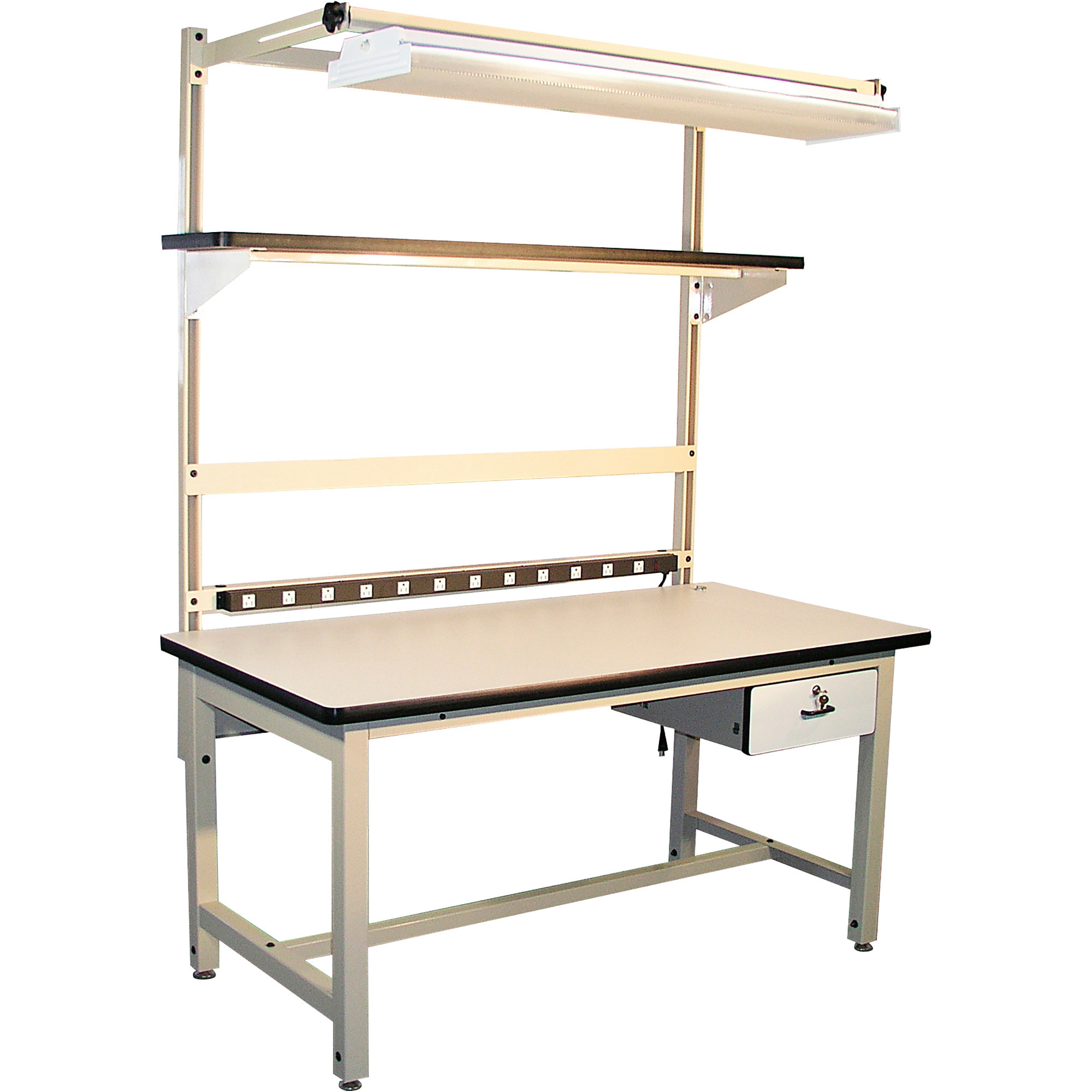 Work Bench Pvc Pro-Line Plastic Laminate and Steel Workbench Kit, White/Beige, 72in.W ...