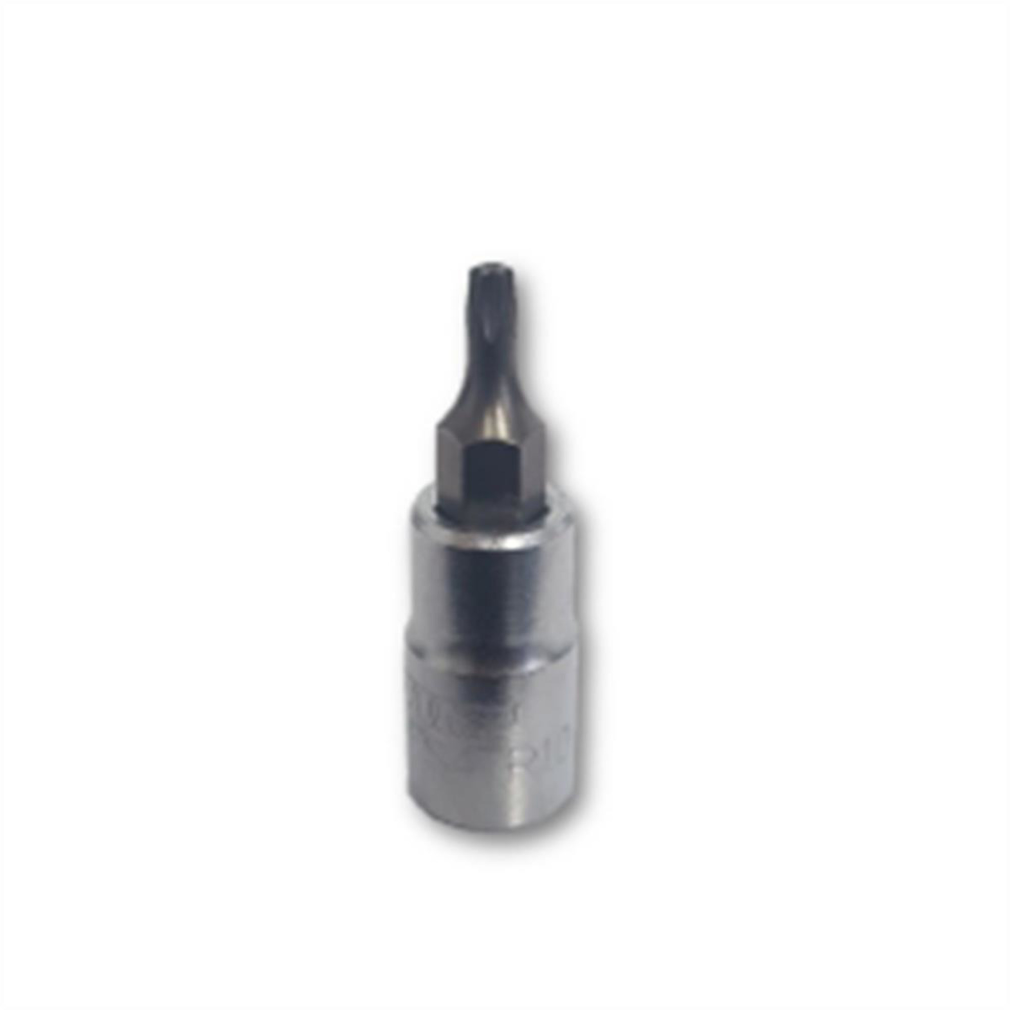 VIM Tools TR10 Tamper Proof Torx Bit — 1/4in. Square Drive, S2 Steel, Satin Chrome, Model# VIMPFS4TR10