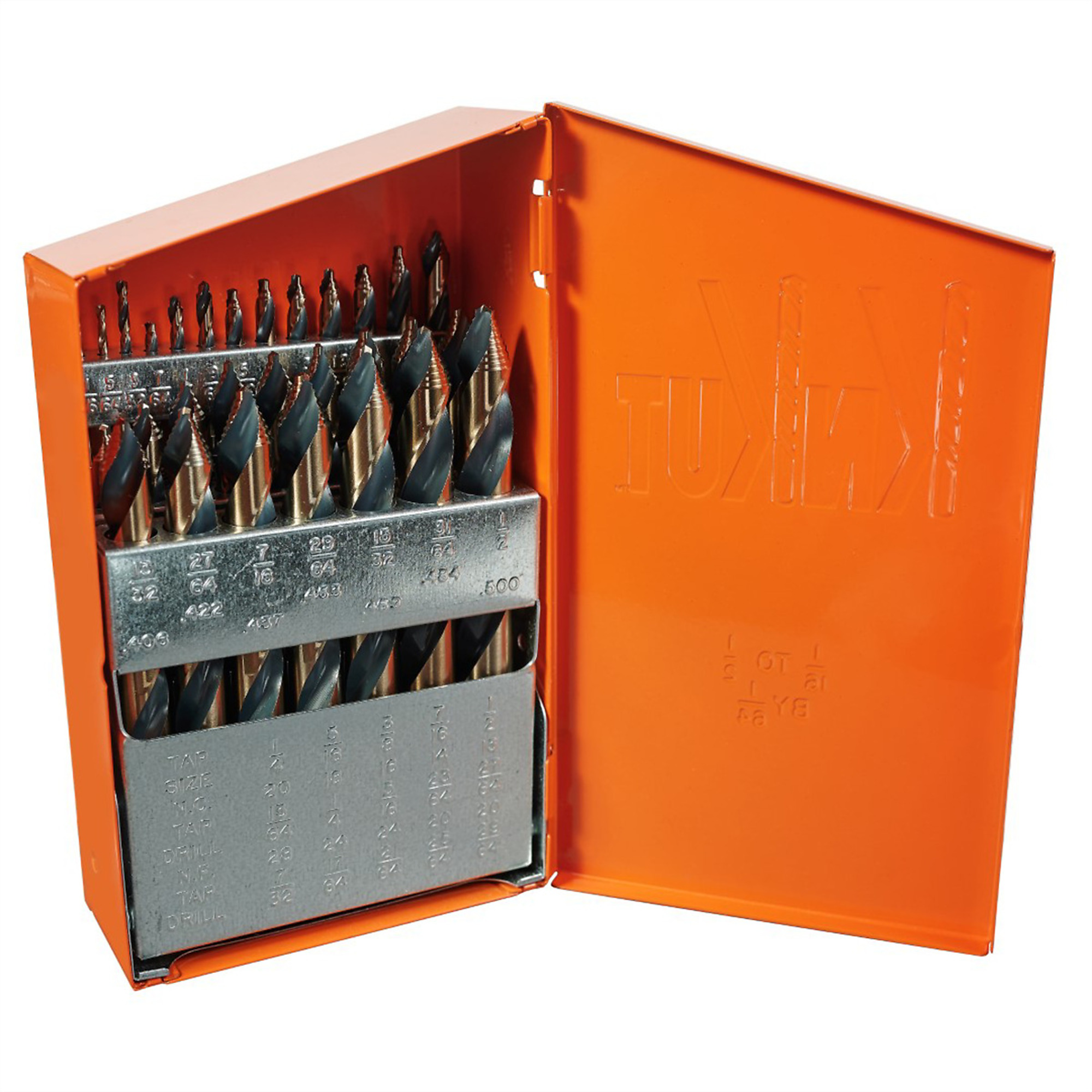 KnKut Mechanics Length Step Point Drill Bit Set — 29-Piece, 1/16in.-1/2in. by 64ths, Model# KNK29KK10