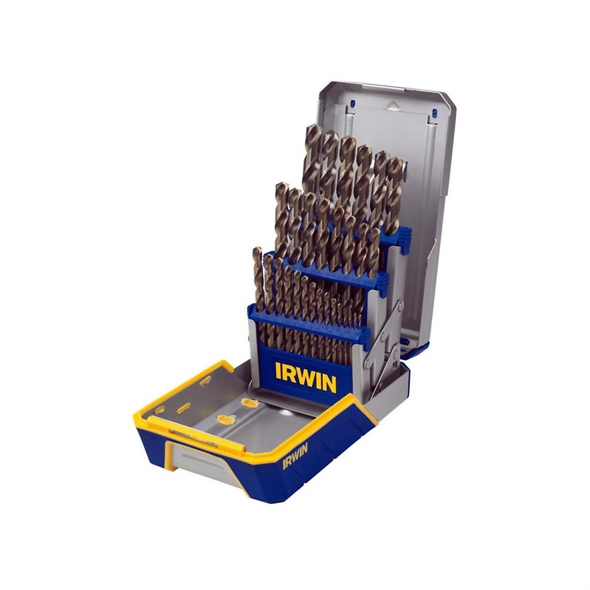 Hanson Industrial Drill Bit Set — 29-Piece, Cobalt Alloy Steel, 135-Degree Split Point, Rubber Overmolded Case, Model# HAN3018002