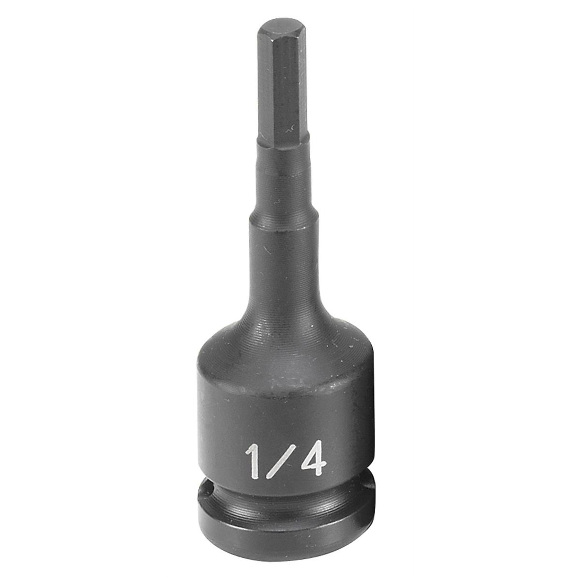 Grey Pneumatic Impact Hex Socket — 1/4in. Drive, 1/2in. Deep, Chrome-Molybdenum Steel, Model# GRE2908F