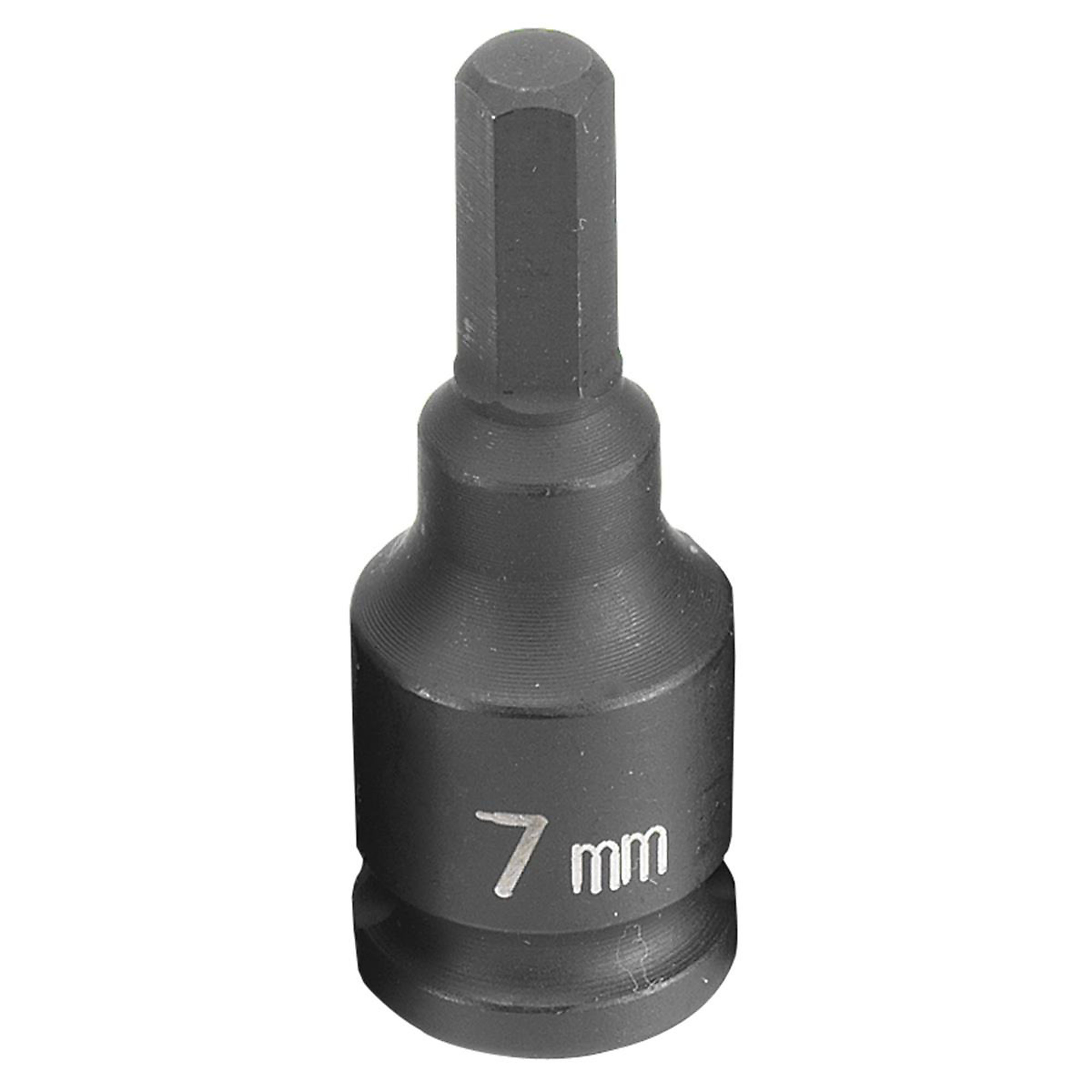 Grey Pneumatic Impact Hex Driver Socket — 7mm, 3/8in. Drive, Chrome-Molybdenum Steel, Model# GRE1907M