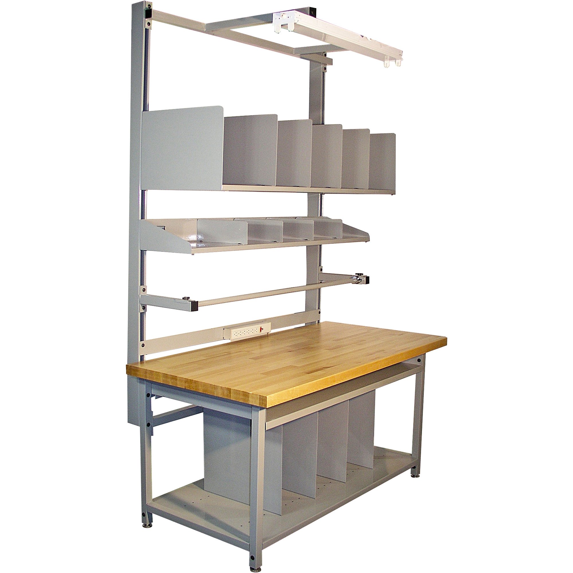 Pro-Line Solid Maple and Steel Packaging Workbench Kit — Maple/Light ...