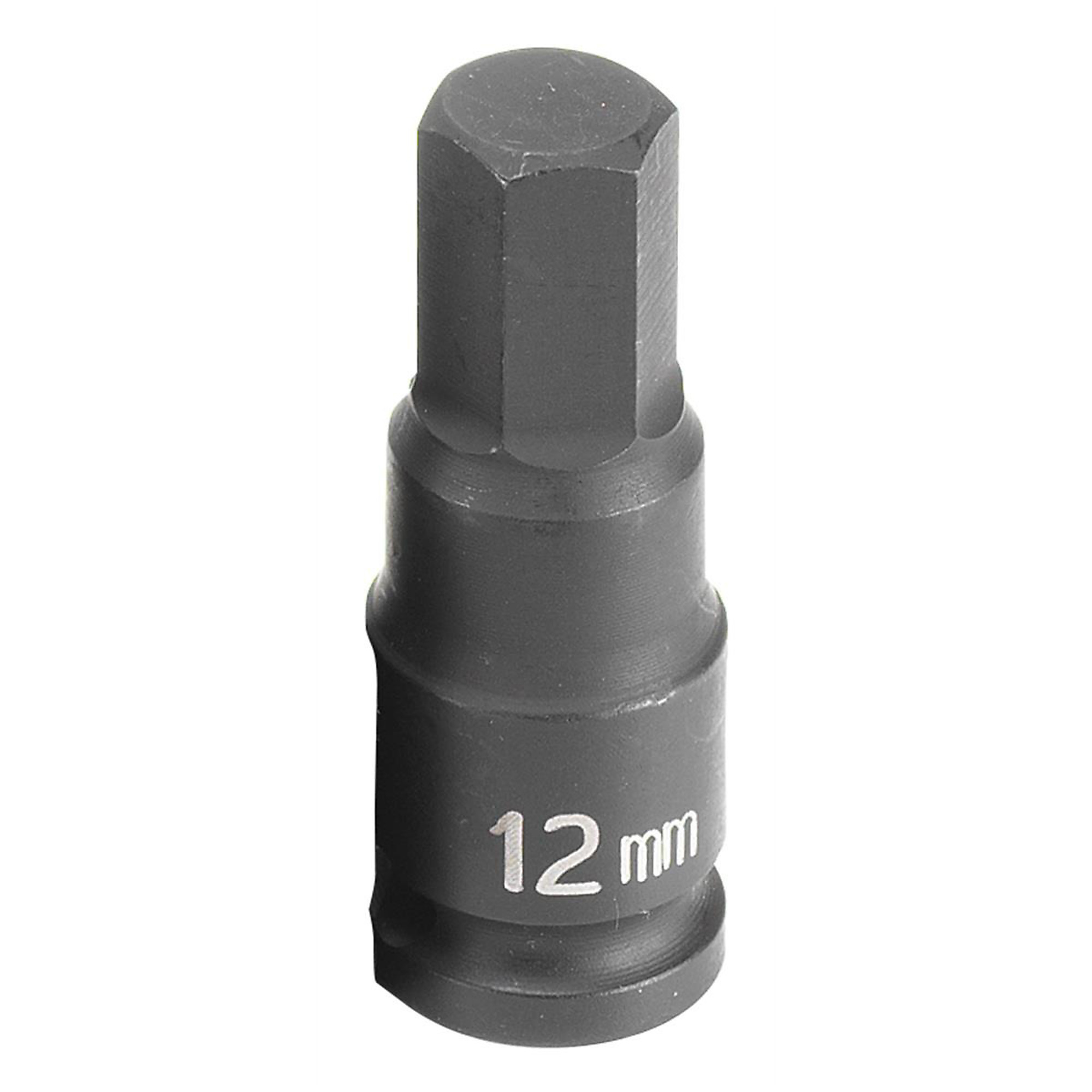 Grey Pneumatic Impact Hex Socket — 12mm, 3/8in. Drive, Chrome-Molybdenum Steel, Model# GRE1912M