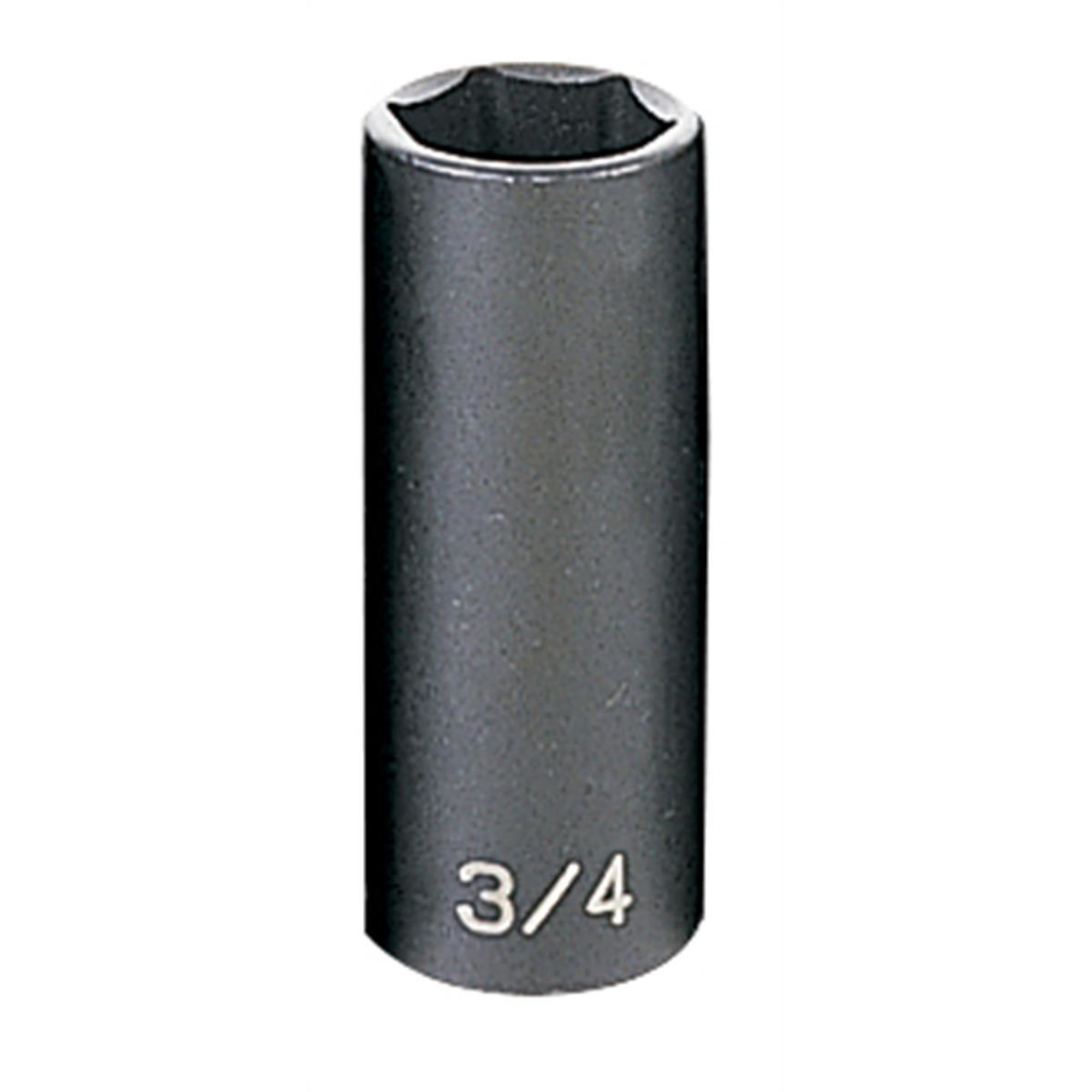 Grey Pneumatic Impact Socket — 3/4in., 3/8in. Drive, 6-Point, Deep, Model# GRE1024D