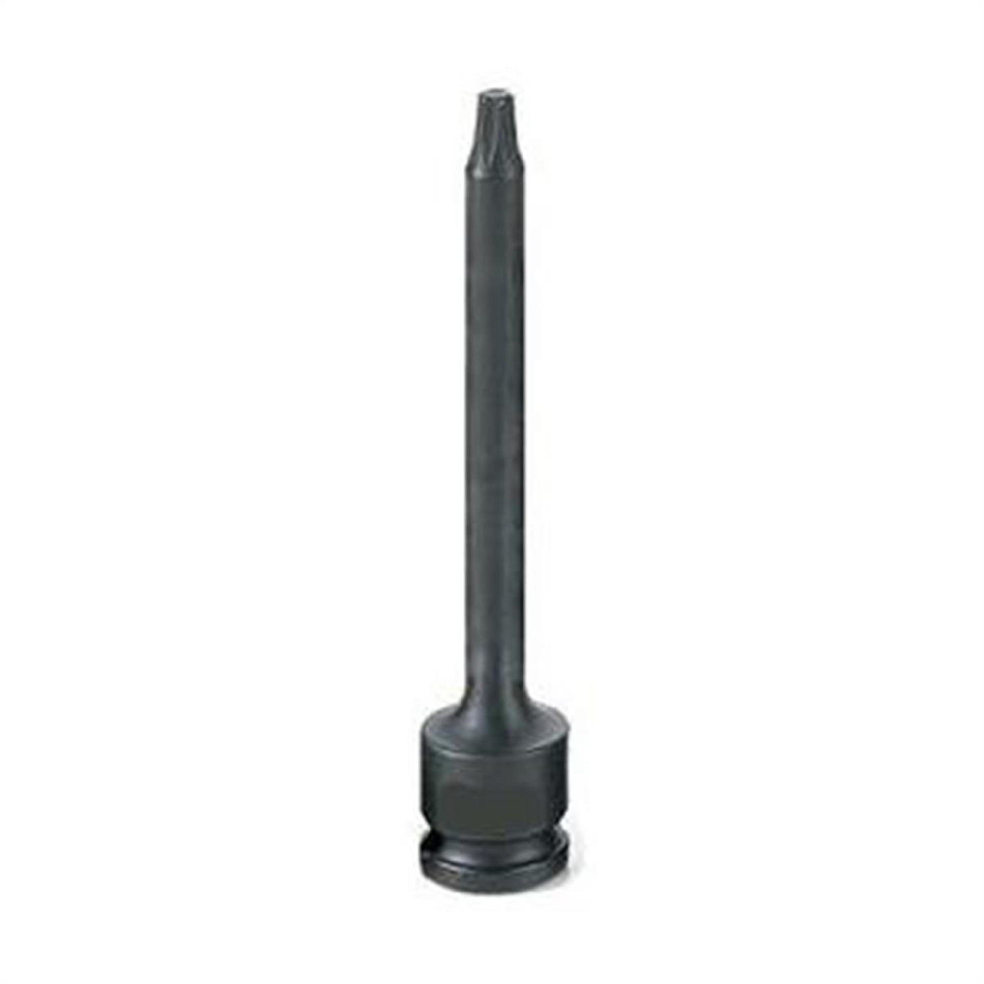Grey Pneumatic Impact Socket — T25, 3/8in. Drive, Internal Torx, Long, Black, Model# GRE11256T