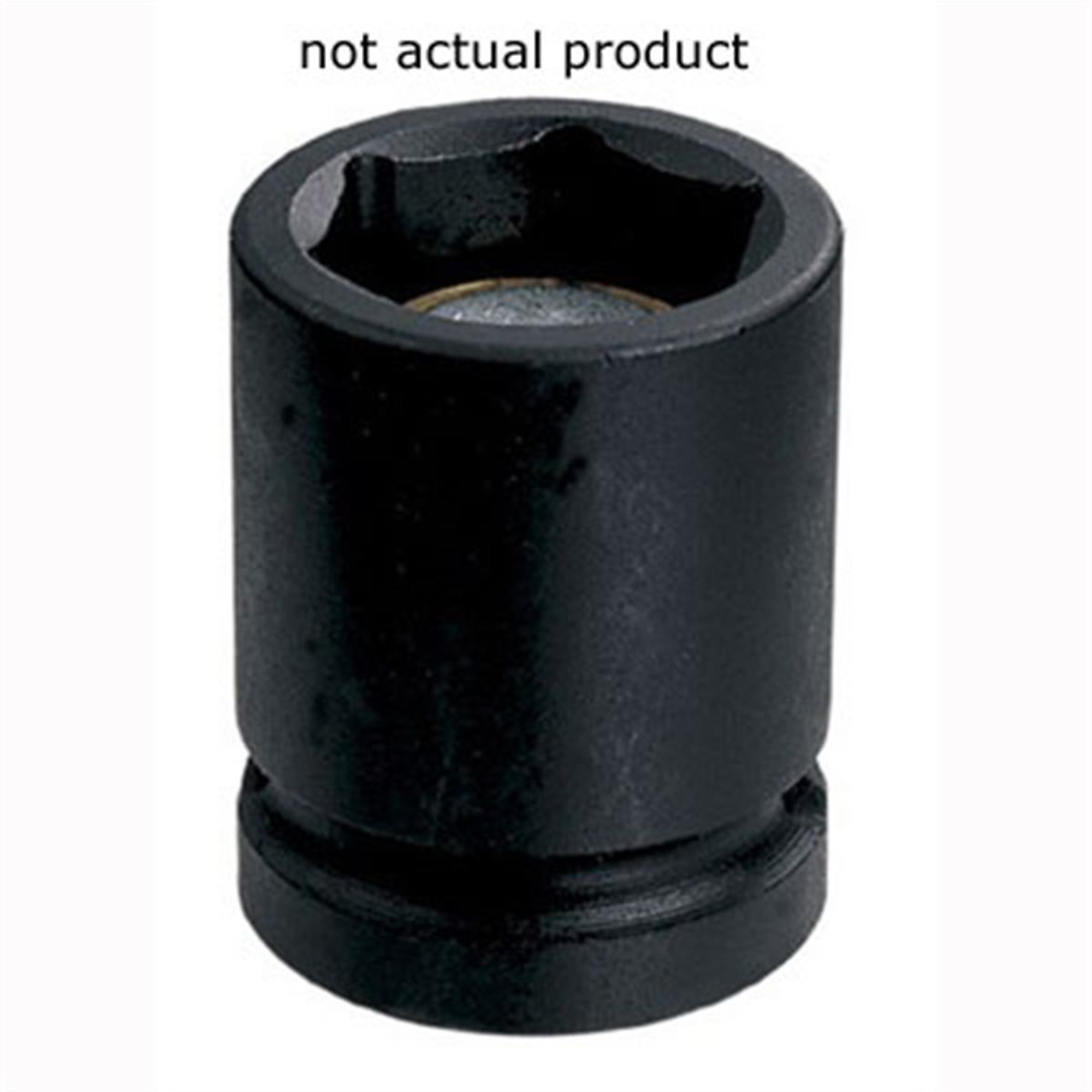 Grey Pneumatic Impact Socket — 7/16in., 3/8in. Drive, Magnetic, 6-Point, Black Oxide, Model# GRE1014RG