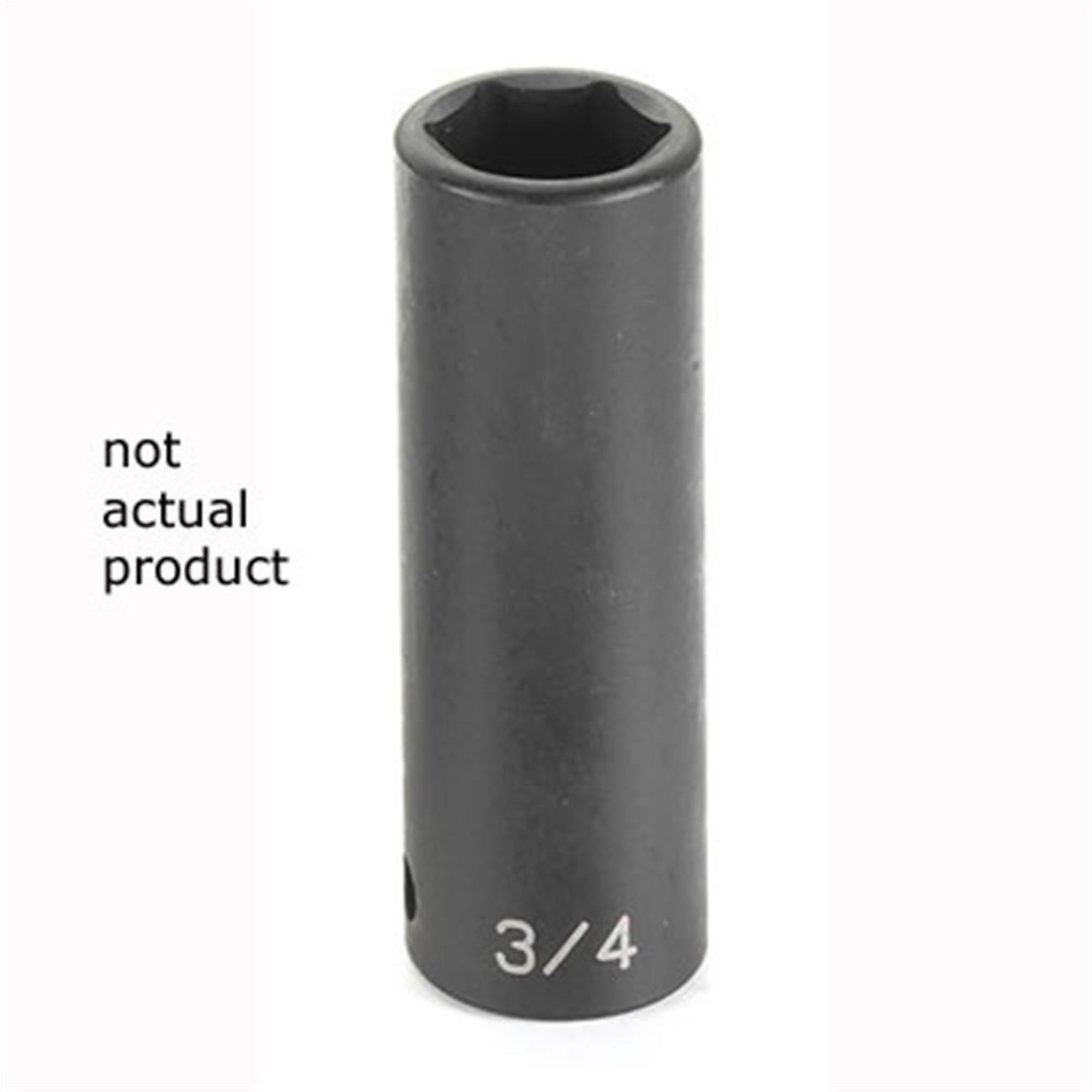 Grey Pneumatic Impact Socket — 1 3/4in., 1/2in. Drive, 6-Point, Deep, Black, Model# GRE2056D