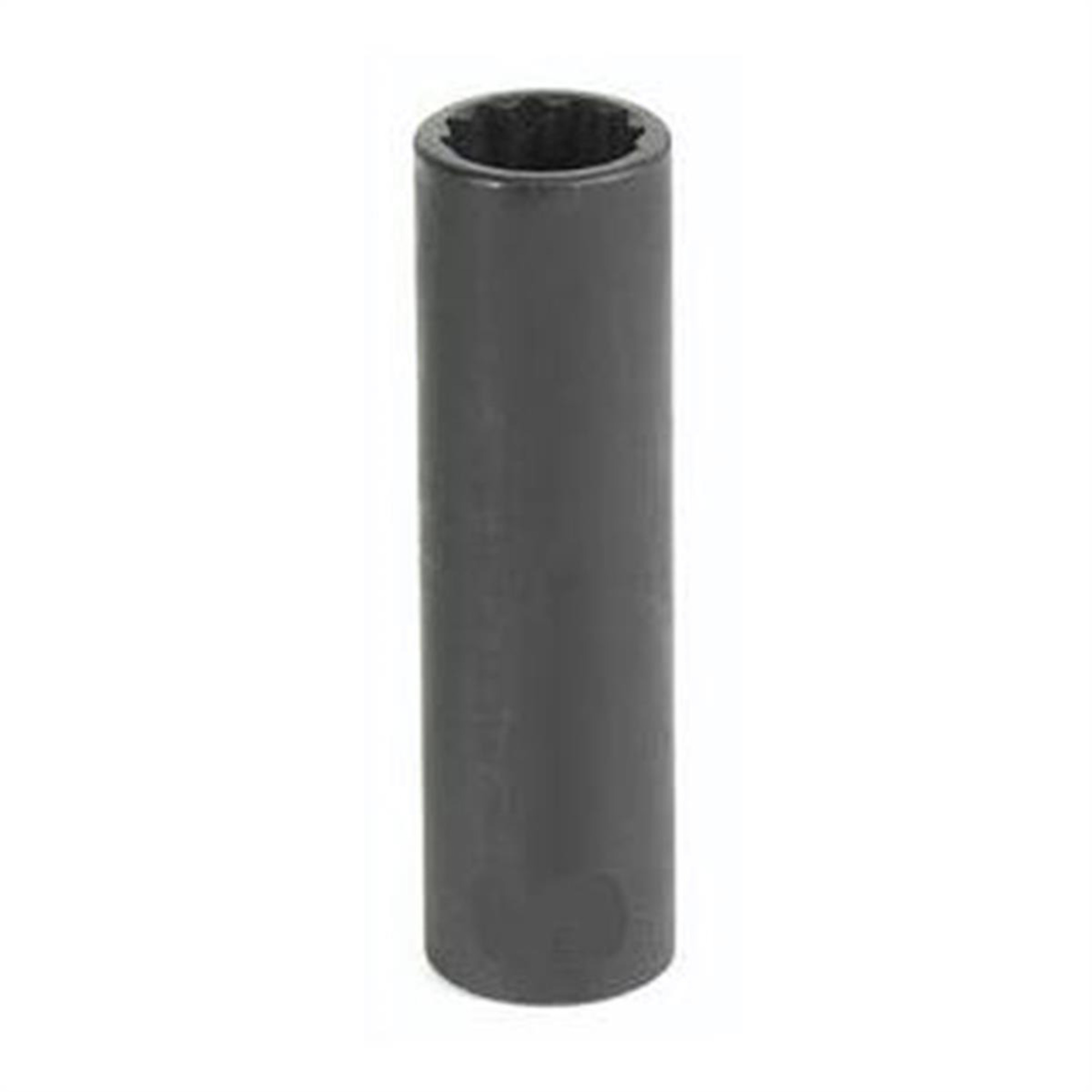 Grey Pneumatic Deep Impact Socket — 12mm, 3/8in. Drive, 12-Point, Black, Model# GRE1112MD