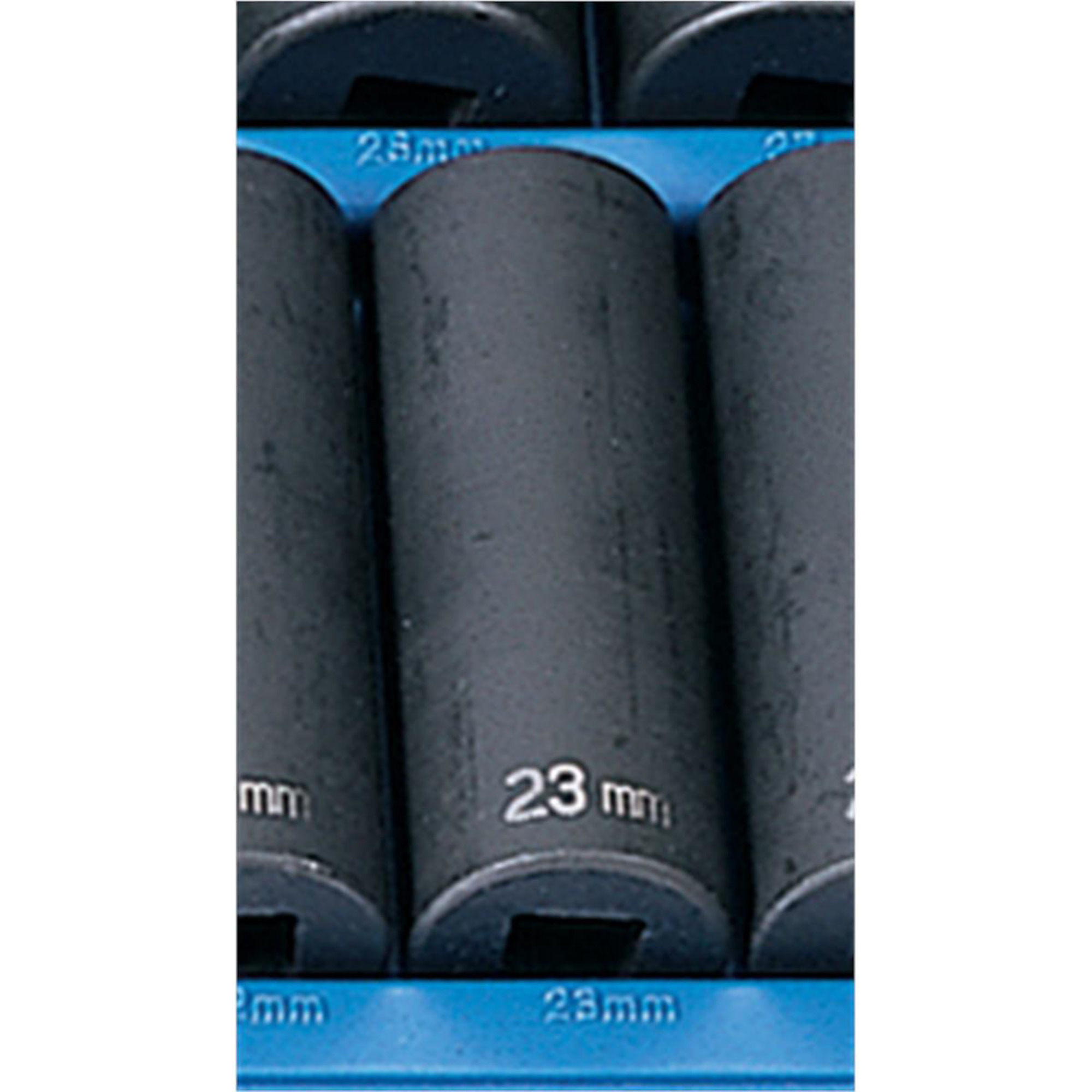 Grey Pneumatic Impact Socket — 23mm, 1/2in. Drive, 6-Point, Deep, Chrome-Molybdenum, Model# GRE2023MD
