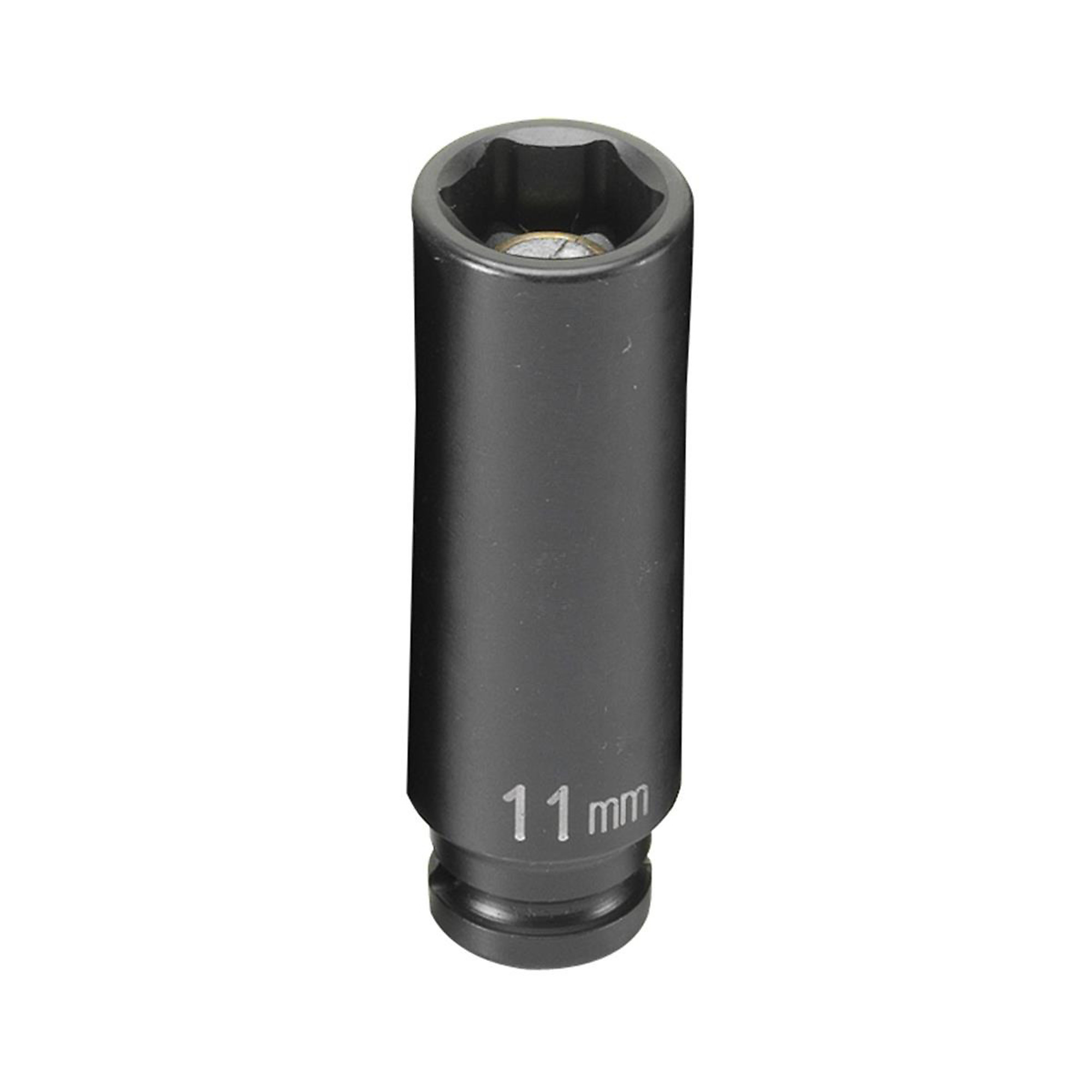 Grey Pneumatic Impact Socket — 11mm, 1/4in. Drive, 6-Point, Deep, Magnetic, Model# GRE911MDG