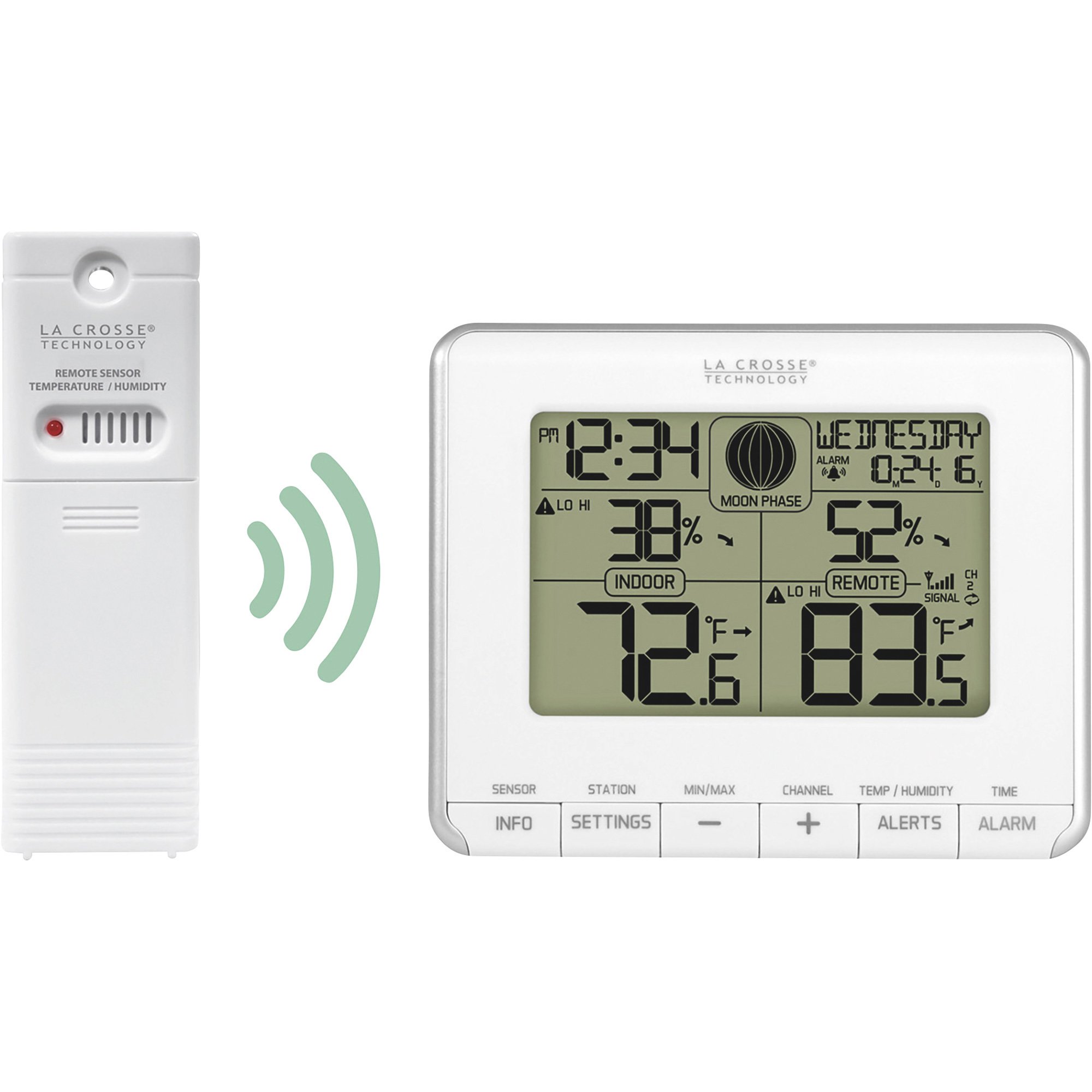 La Crosse Technology 308-1711BL Wireless Weather Station w/ Heat Index &  Dew PT