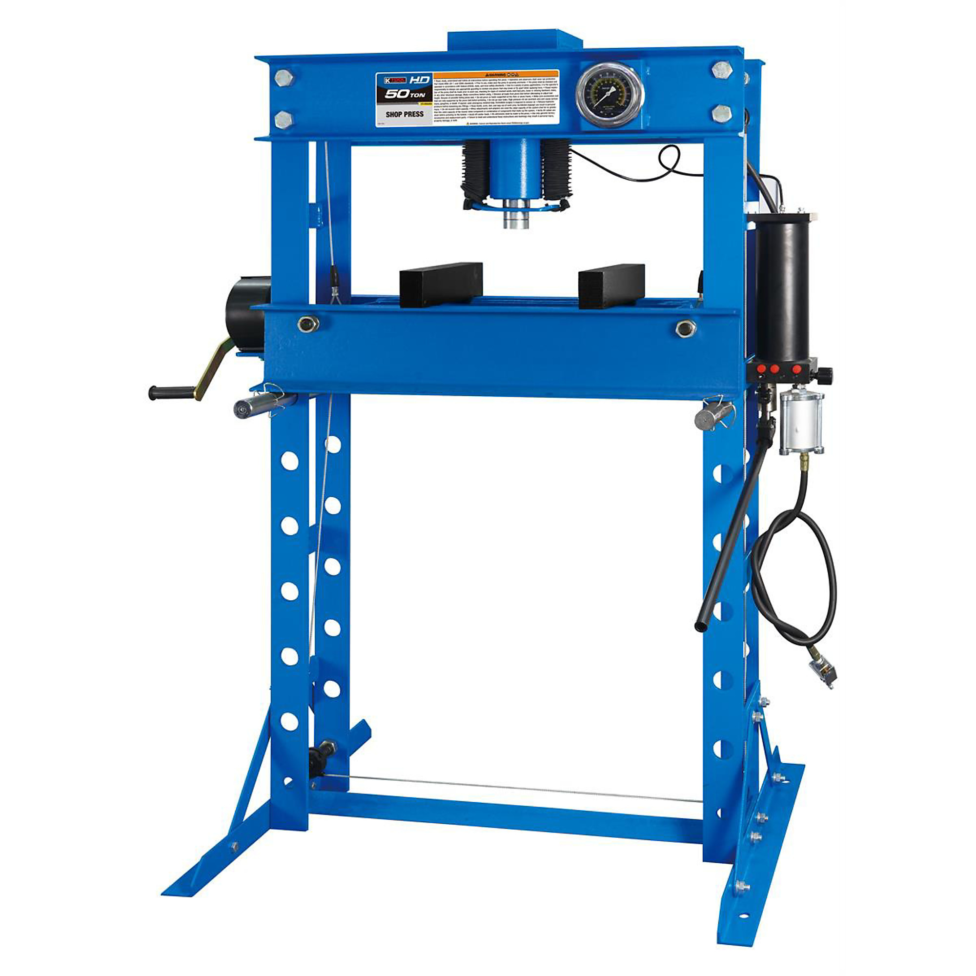 K Tool International Air/Hydraulic Shop Press — 50 Tons, Model# KTIHD63650