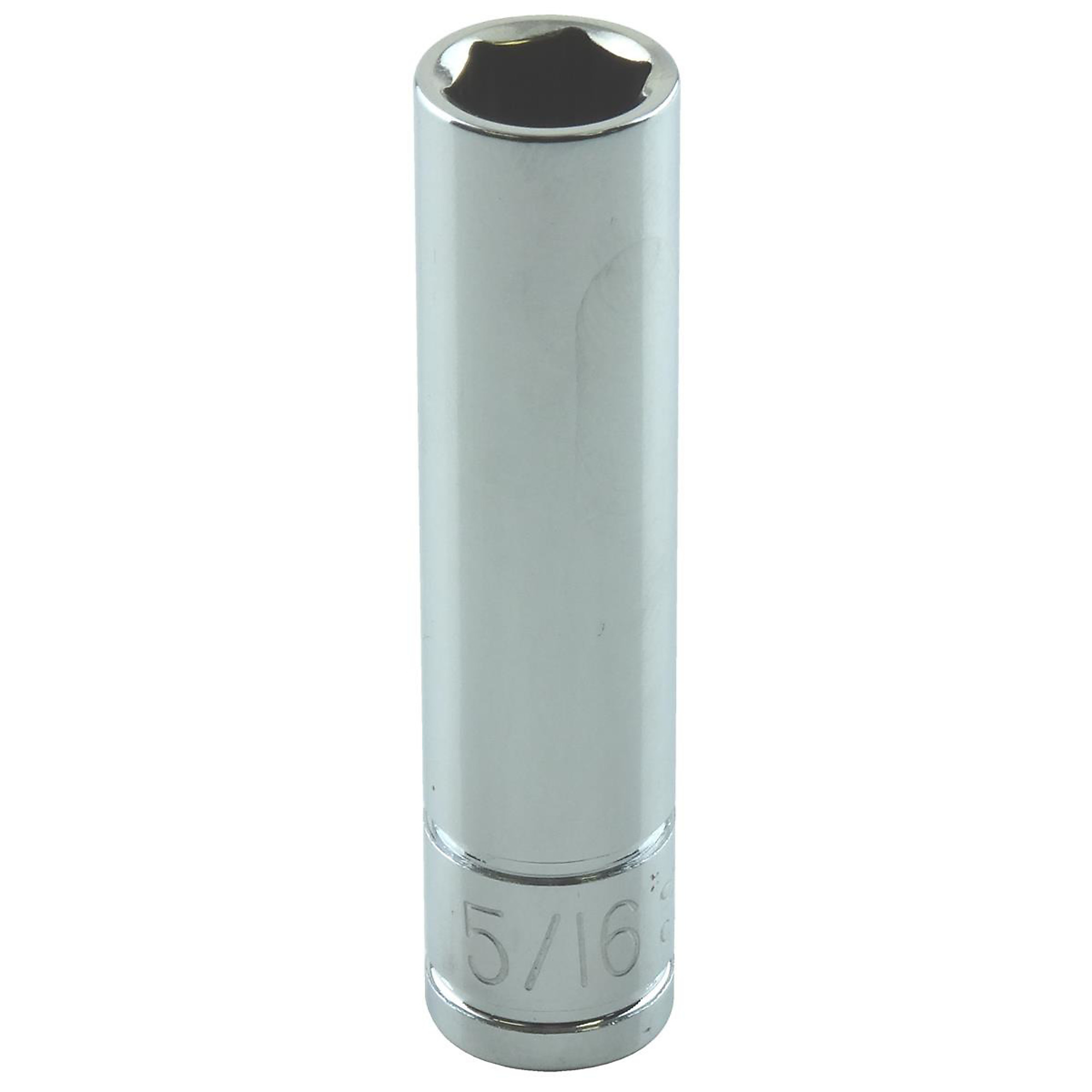 K Tool International 5/16in. x 1/4in. Drive 6-Point SAE Deep Socket — Chrome Vanadium Steel, High Polish Finish, Model# KTI21210