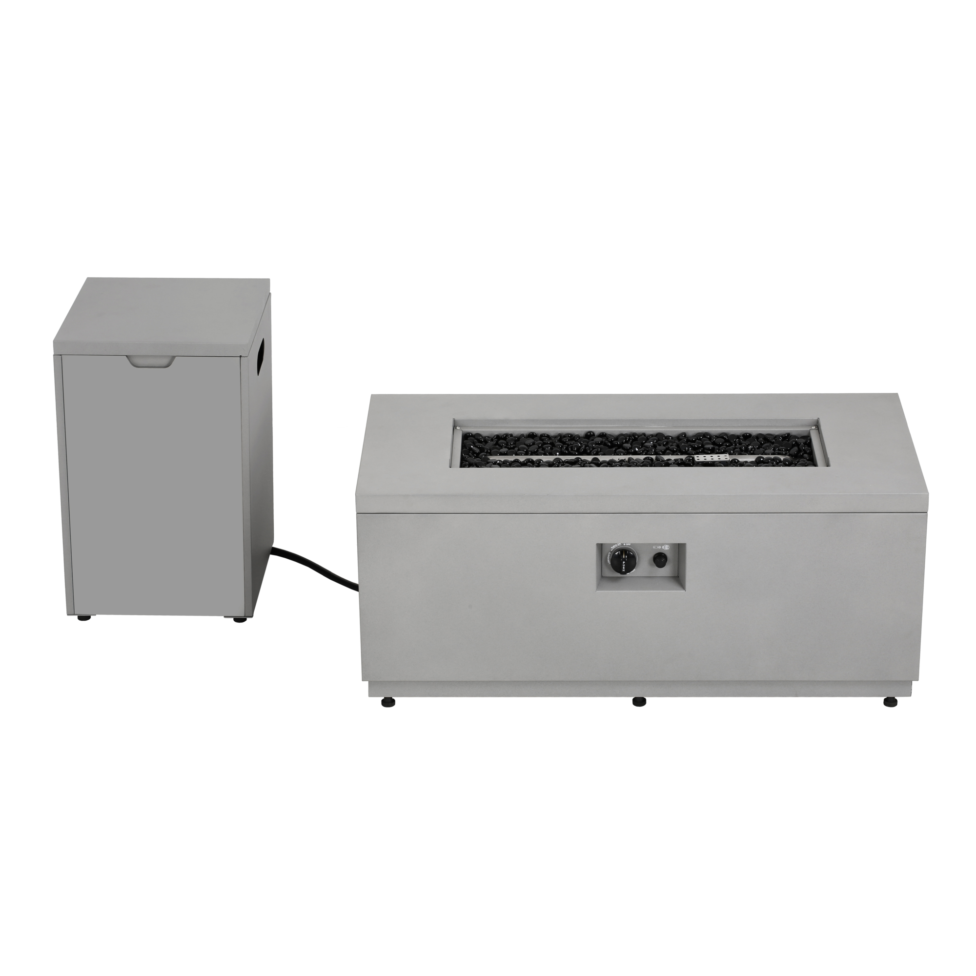 Heatmaxx Gas Fire Pit Table - 42in. Diameter, 60,000 BTU, Faux Cement Gray Finish, Push-Button Ignition, Model# SRGF12026