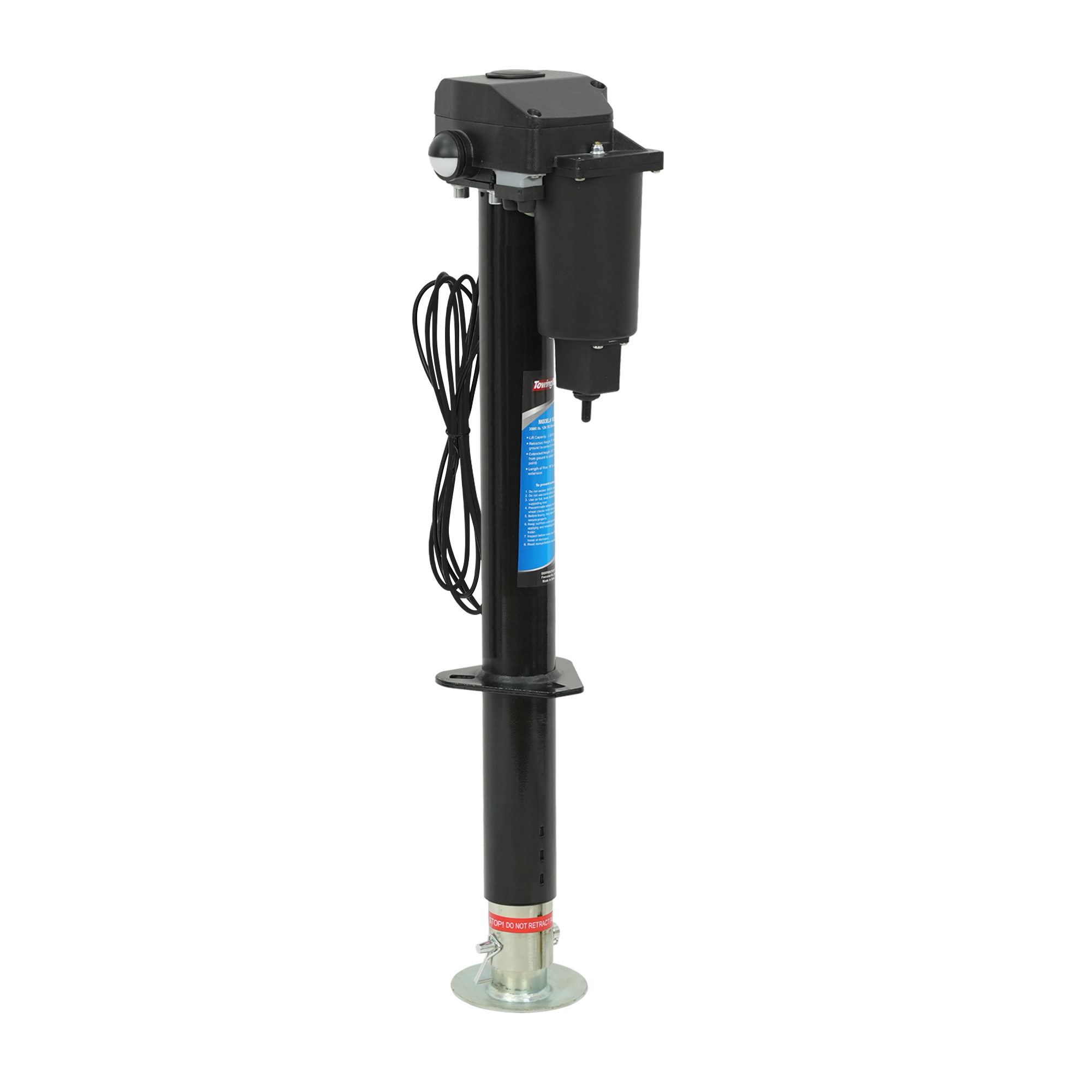 TowingMaster Power Tongue Jack - 4000-Lb. Capacity, A-Frame, 12V DC Motor, Heavy-Duty, Waterproof