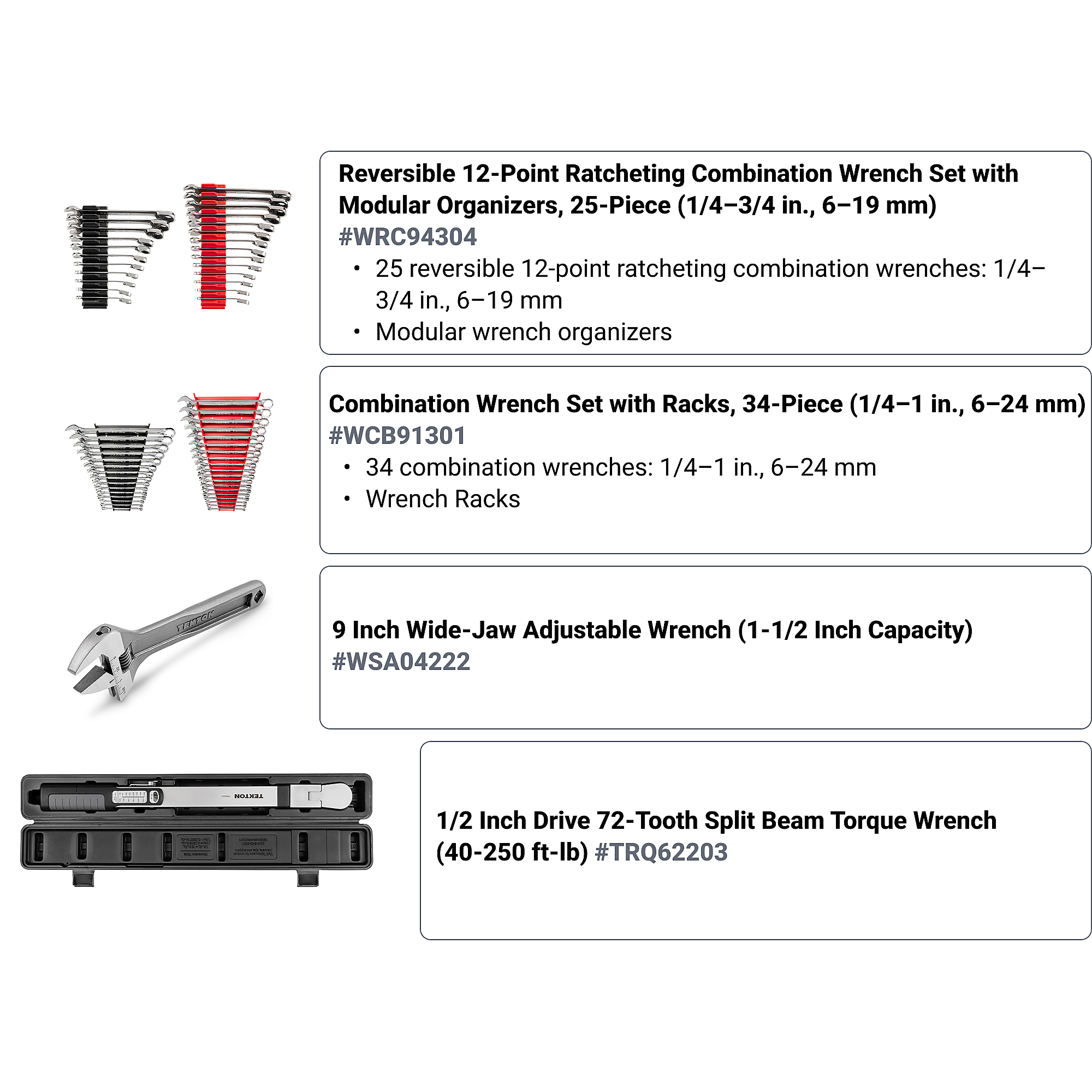 Tekton 19-Tool Combination Wrench Pouch (6-24 Mm) OTP21203