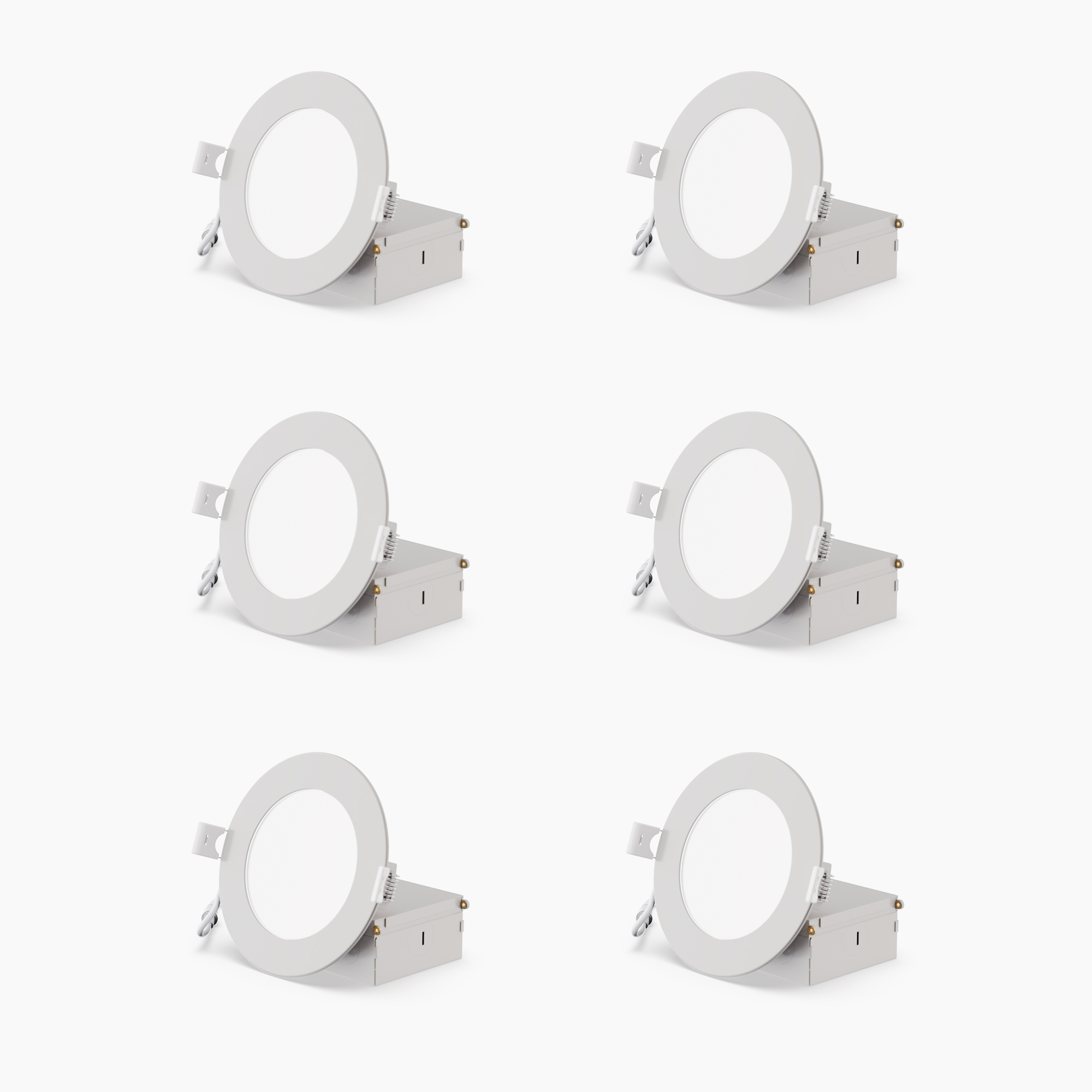 Infibrite Slim LED Light Kit - 4in., 3000K, 9W, 750 Lumens, 6 Pcs, Wet Rated, Dimmable, White, Model# IB-001-3-9W-WH-6PK