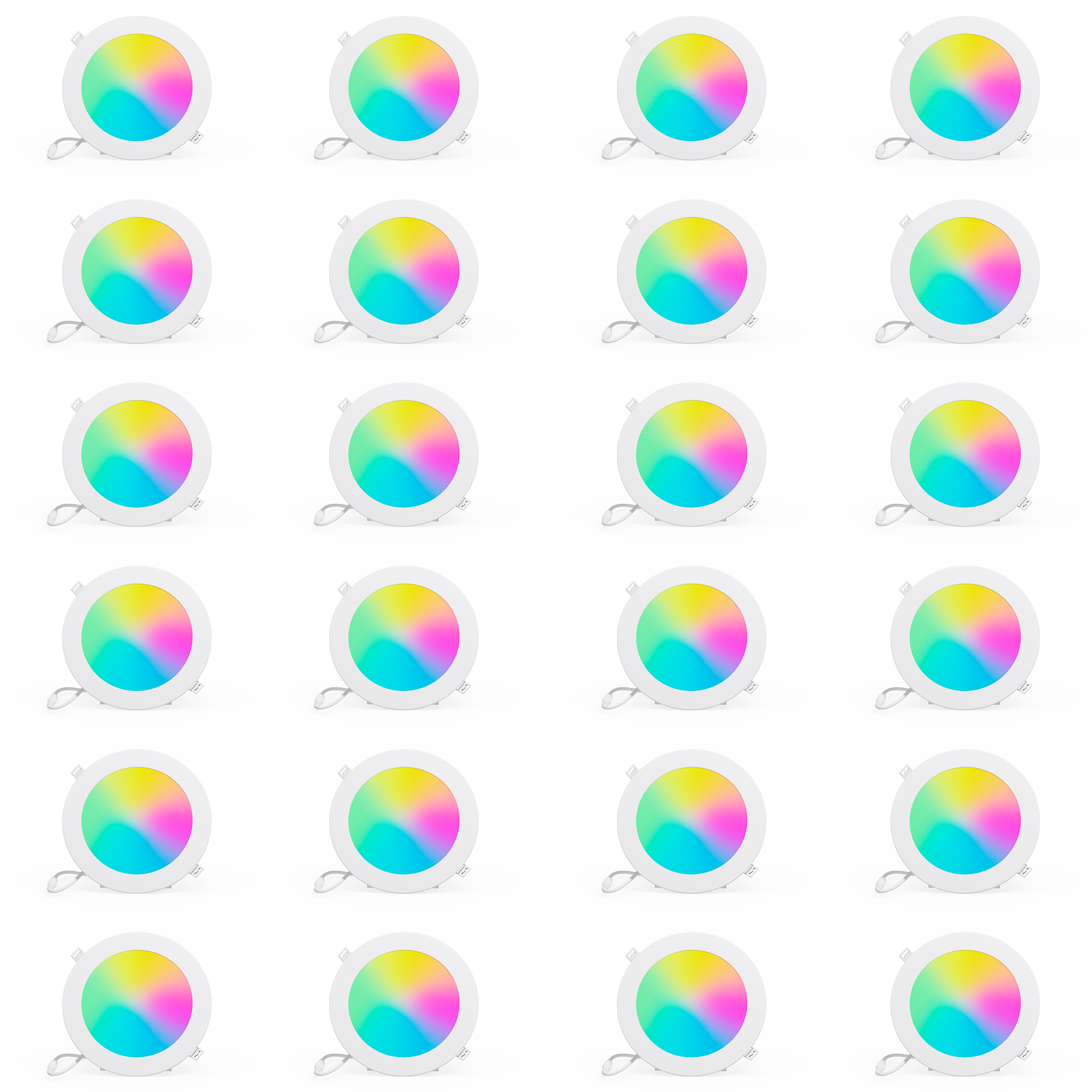 Infibrite WiFi Slim Recessed LED Lights - 6in., 12W, 1100 Lumens, 24 Pack, Voice Control, Multi-Color, Model# IB-002-1-12W-WH-24PK