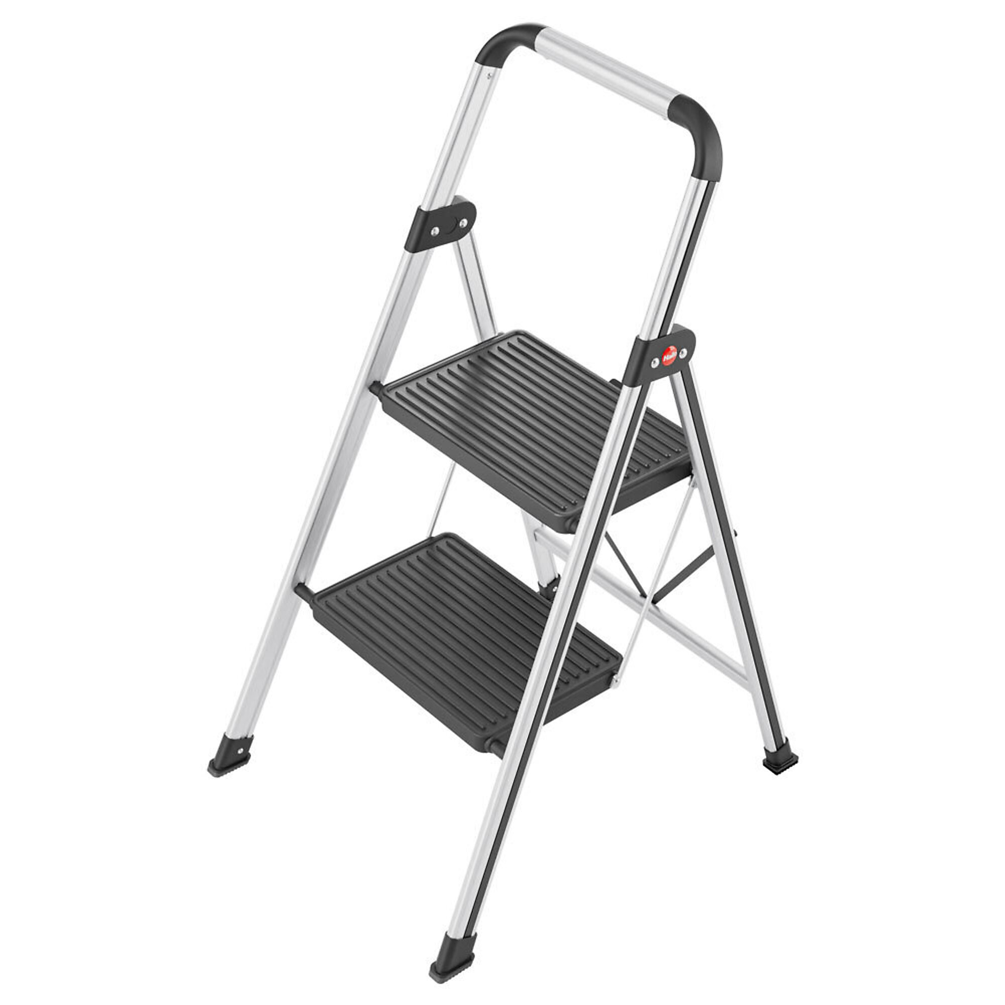 Hailo, 2 step , step ladder.aluminum, Height 32.9 ft, Capacity 225 lb, Material Aluminum, Model# 9204016032