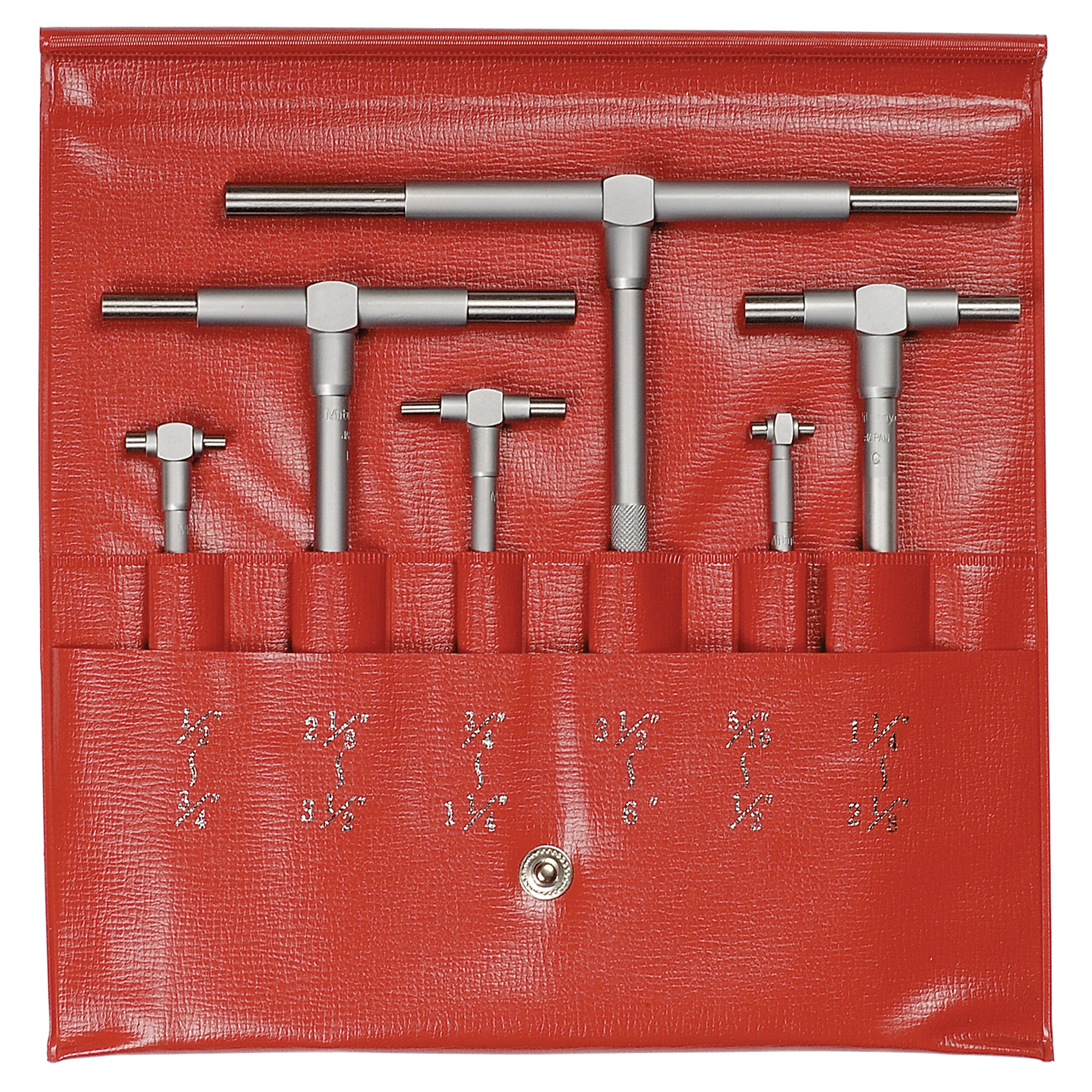 Mitutoyo Telescoping Gage Set - .313in. to 6in., 6 Pcs, Knurled Clamp, Model# 155-903