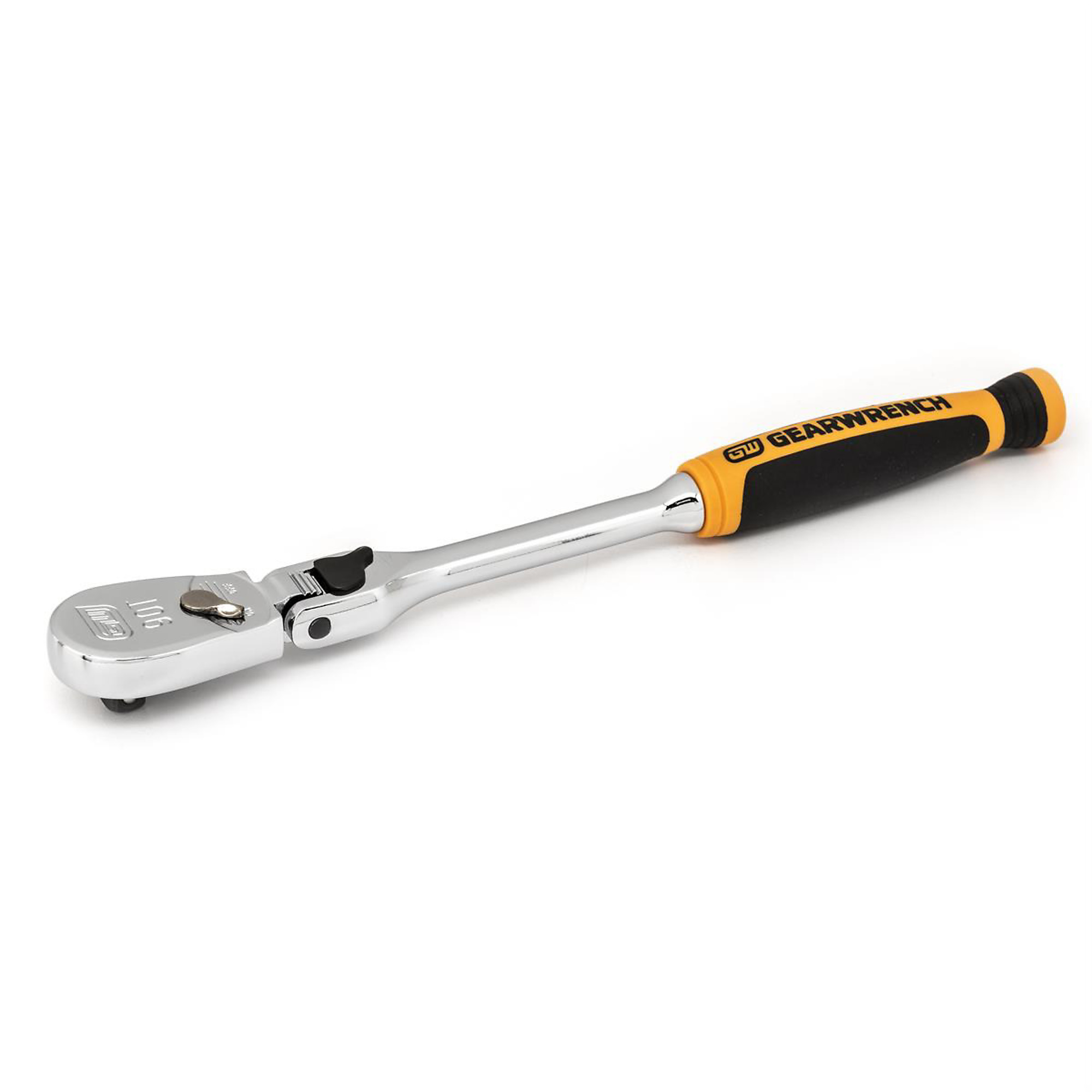 GearWrench 1/4in. Drive 90-Tooth Locking Flex Head Ratchet — Cushion Grip, Model# KDT81016T