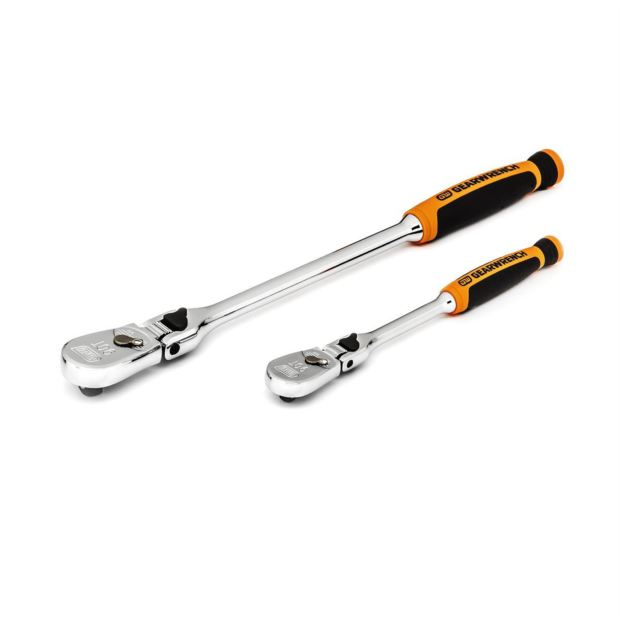 GearWrench 2-Piece Cushion Grip Locking Flex Head Ratchet Set — 90T, Model# KDT81275T
