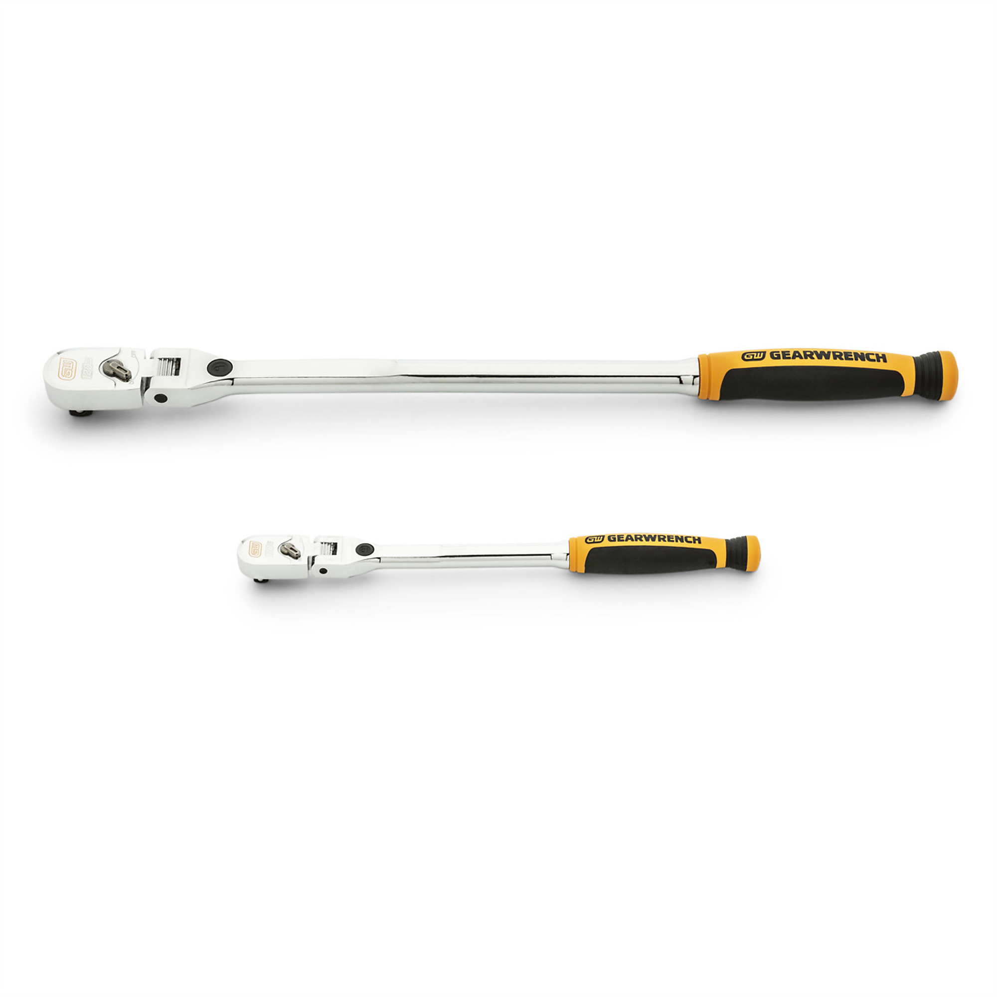 GearWrench Locking Flex Head Ratchet Set — 2-Piece, 1/4in. & 3/8in. Drive, 120XP, Dual Material Handle, Model# KDT81381