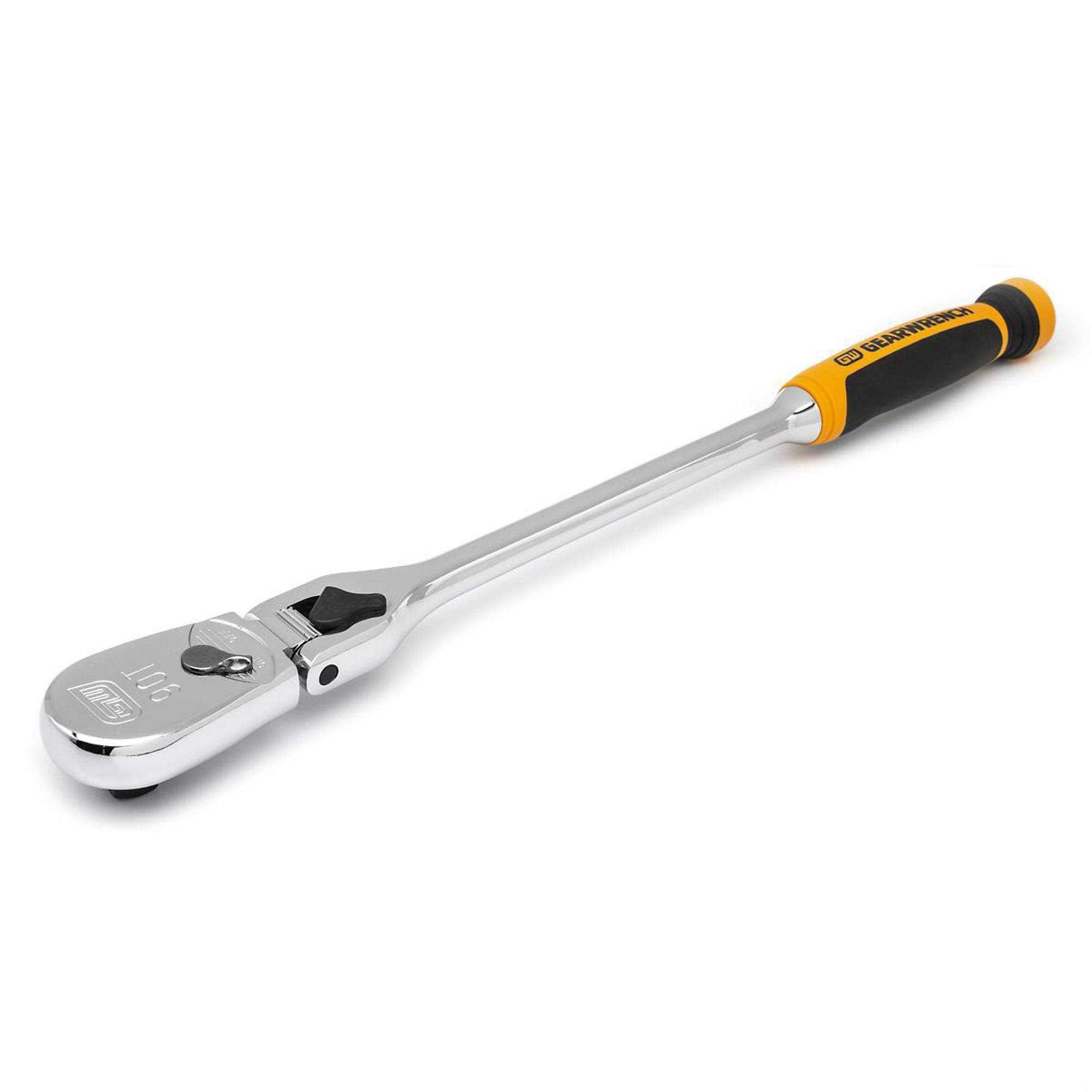 GearWrench Cushion Grip Locking Flex Head Ratchet — 1/2in. Drive, 17in., 90-Tooth, Model# KDT81371T