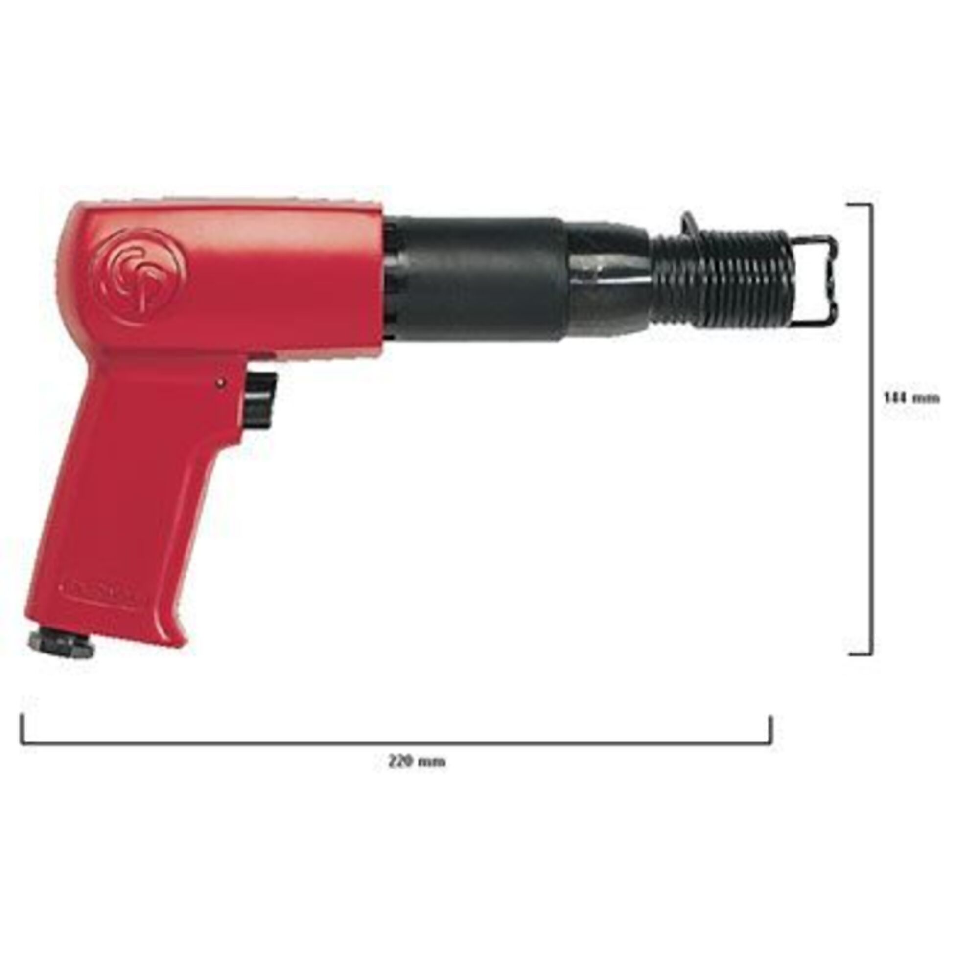 Chicago Pneumatic, 0.401in. Air Hammer, Round Shank, Stroke 3.5in./89 mm, Shank Size 0.4 in, Model# CP7150