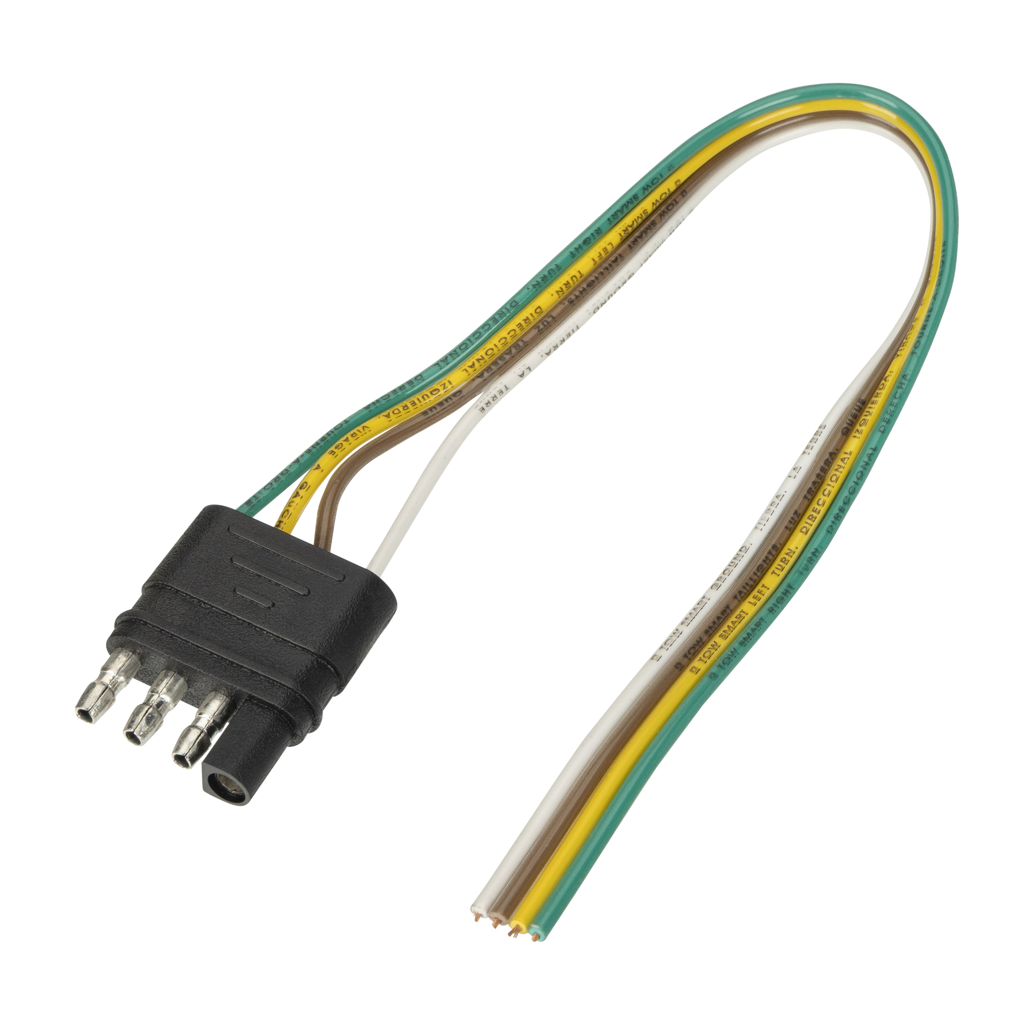 TowSmart, Connector, Trailer End, 4 Wire Flat, 12in., Connection Location Trailer Side, Model# 1441
