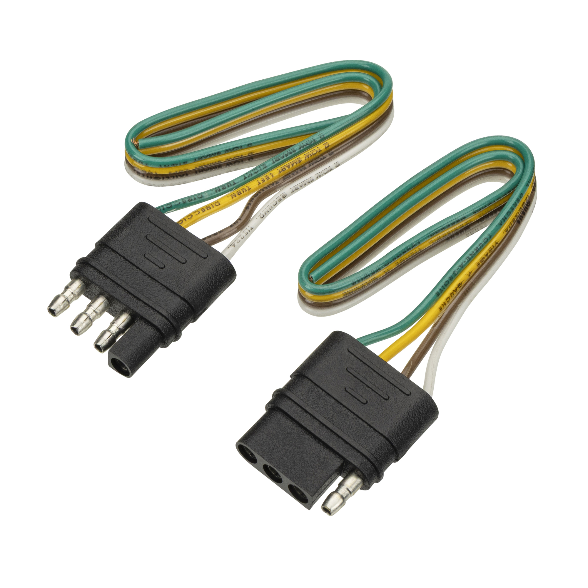TowSmart, Connector 4 Wire Flat Set 12in. Vehicle, 12in. Trailer, Connection Location Trailer or Vehicle Side, Model# 1312