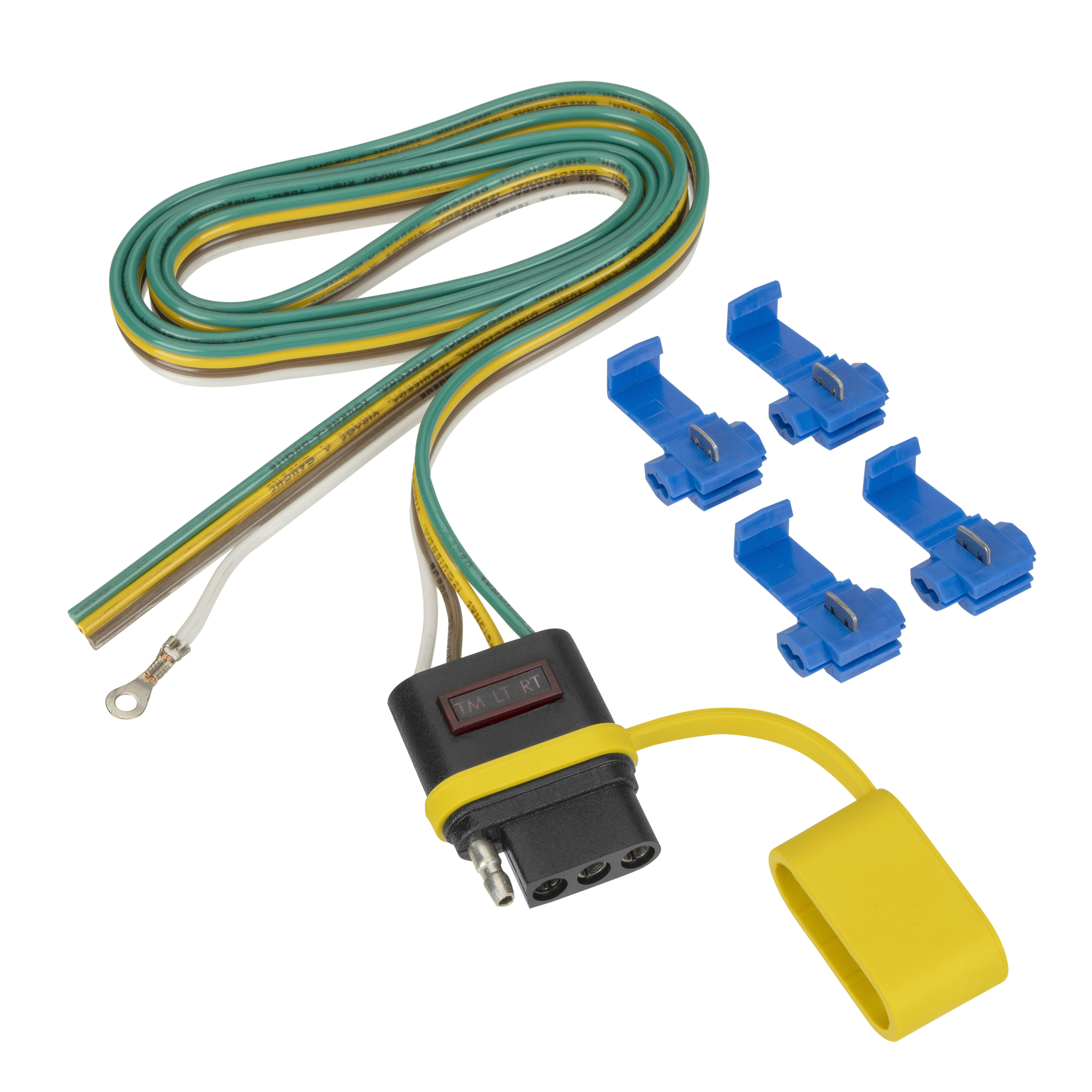 TowSmart, Connector Vehicle End 4 Flat with Wire Tester, 48in., Connection Location Vehicle Side, Model# 1319