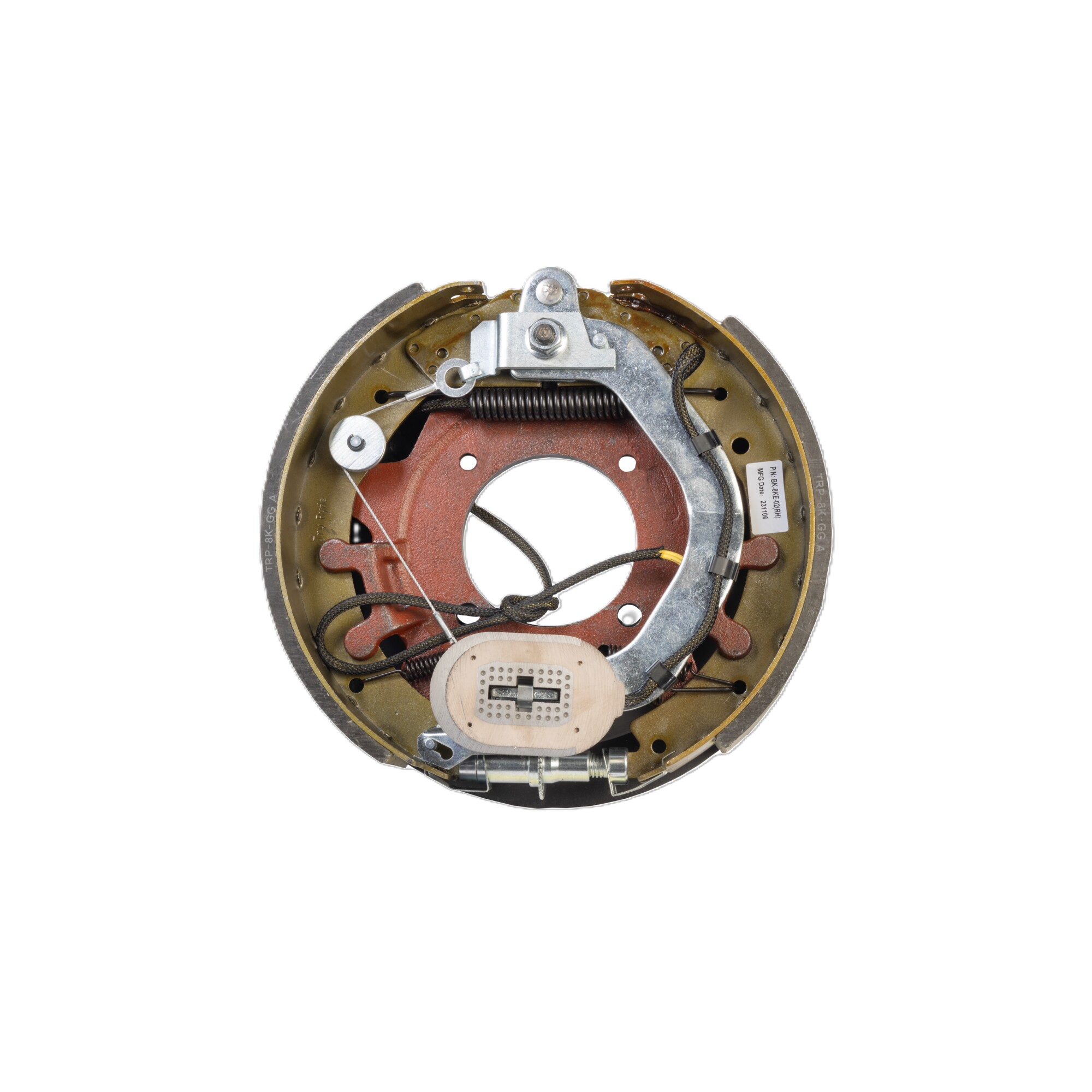 TruRyde, 8K Elect Brake, 4 hole mount, RH, 12.25x3.375 Drum Size 12.25 in, Brake Assembly Right, Fits Axle Capacity 8000 lb, Model# PP-BKK-22
