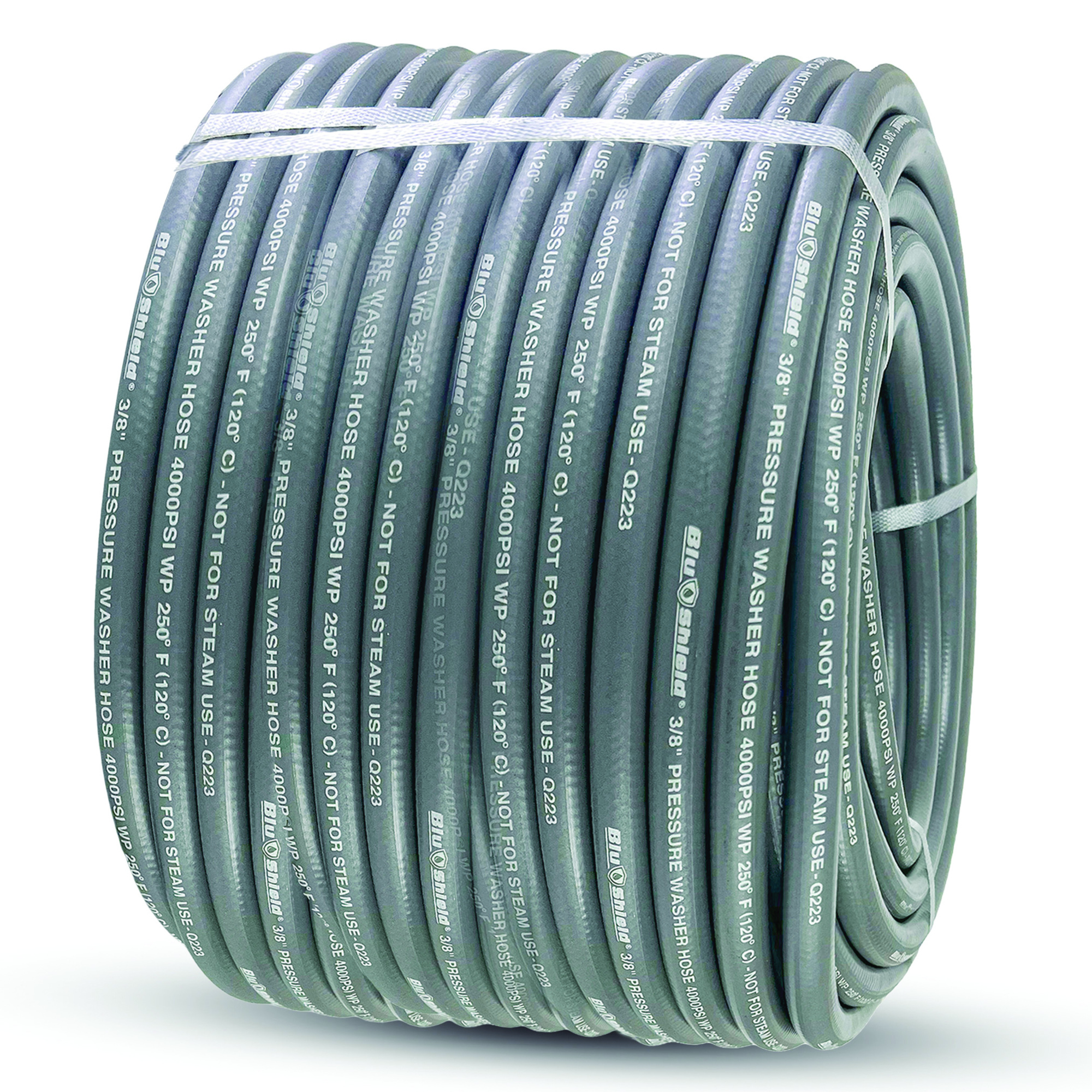 BluShield, Single Wire 3/8x500ft. 4K PSI Pressure Washing Hose, Diameter 3/8 in, Length 500 ft, Max. PSI 4000 Model# PWSW38500