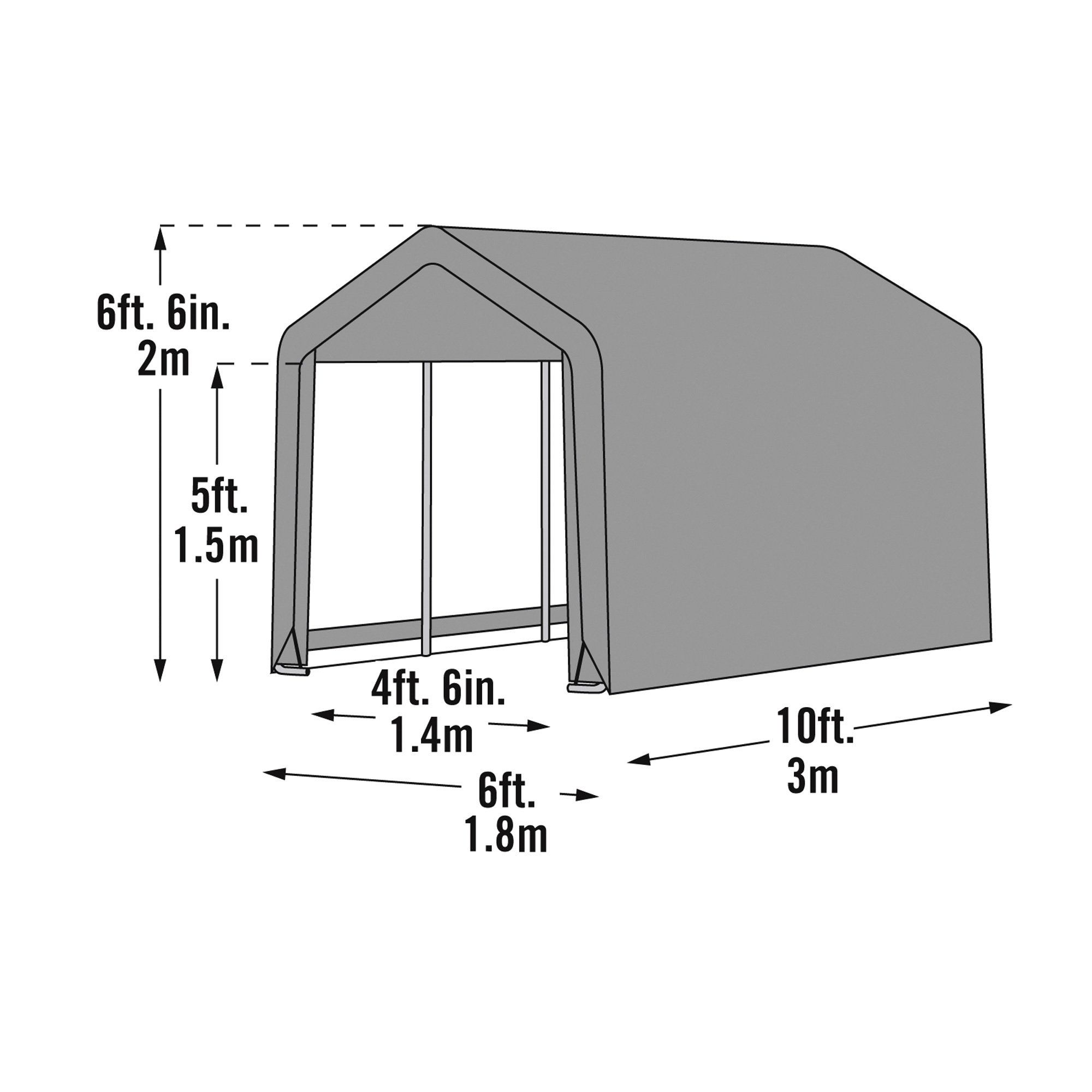 ShelterLogic Sport Shed-in-a-Box Snowmobile/Motorcycle Shed — 10ft