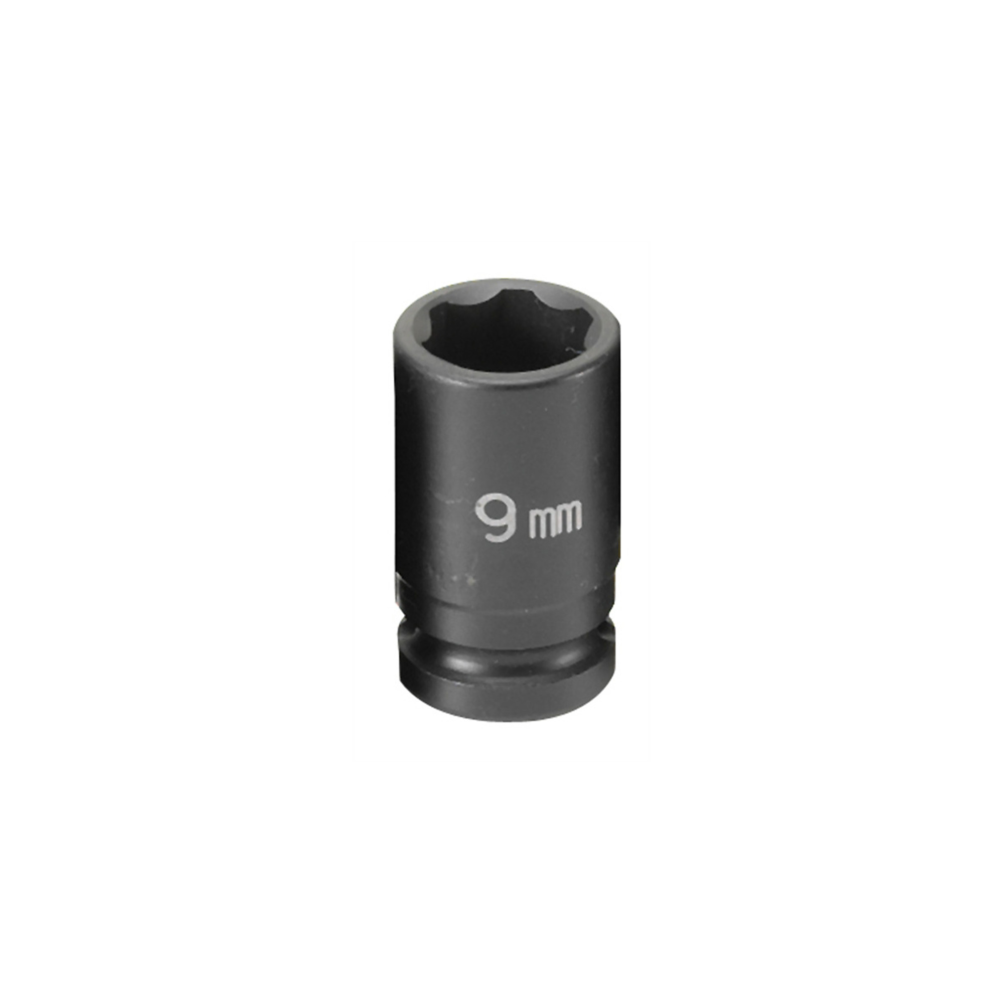 Grey Pneumatic Impact Socket — 9mm, 1/4in. Drive, 6-Point, Chrome-Molybdenum Steel, Model# GRE909MS