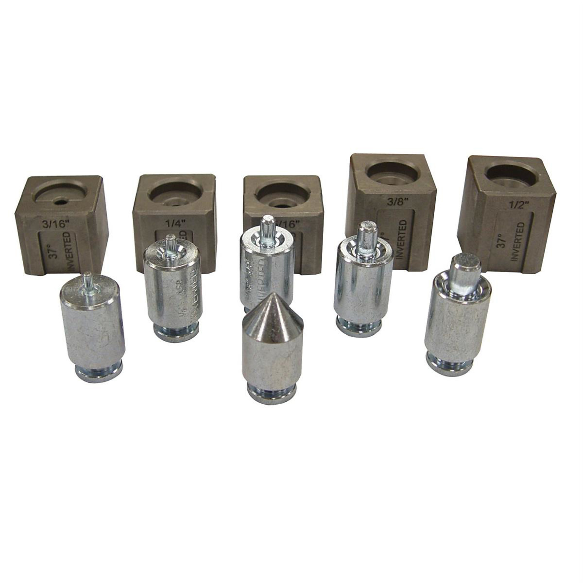 Mastercool 37 Degree Flaring Double Flaring Adapter Set — 3/16in., 1/4in., 5/16in., 3/8in., 1/2in., Model# MSC71098