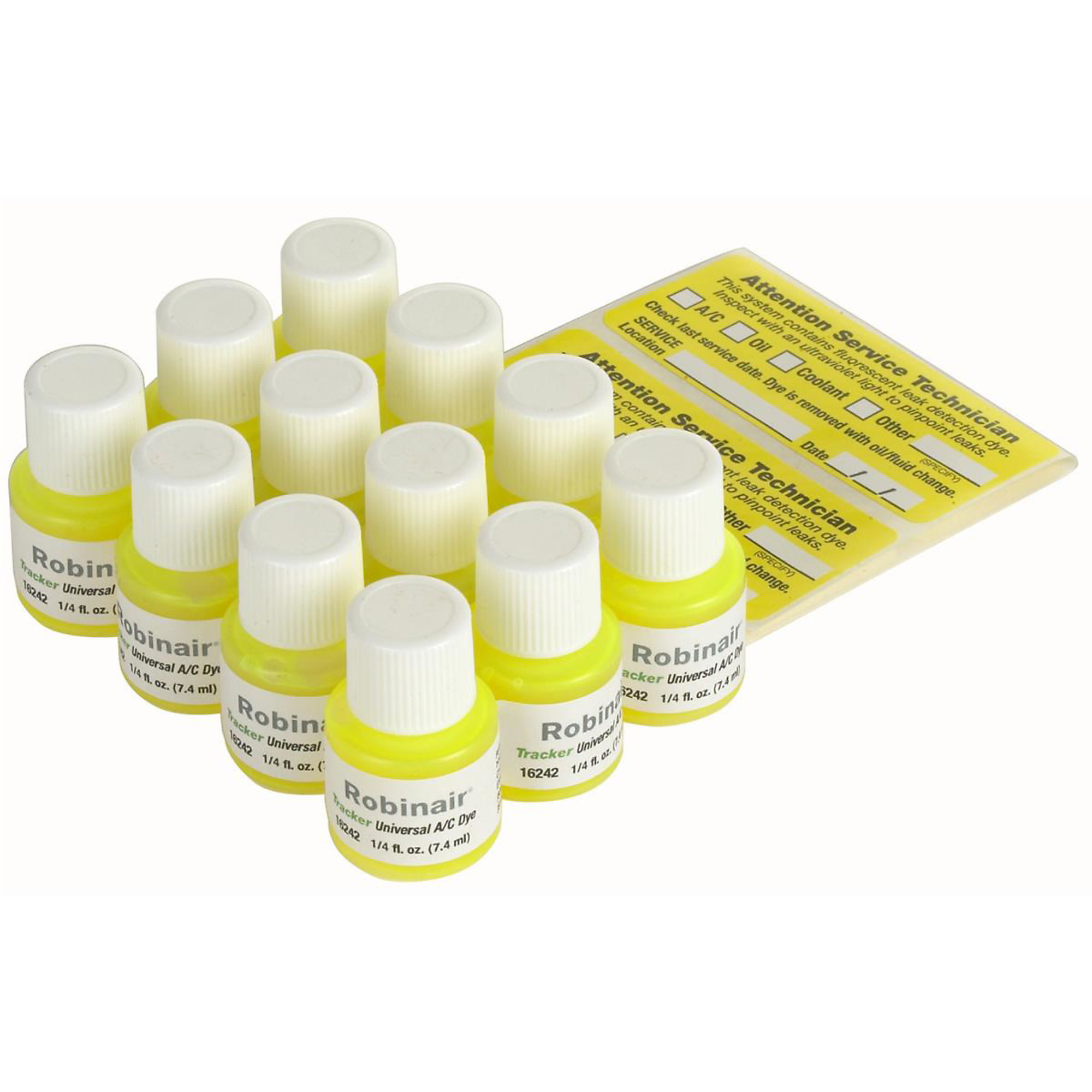Robinair Tracker Universal A/C Fluorescent Dye — 1/4 Oz. Bottle, 12 Applications, Model# ROB16242