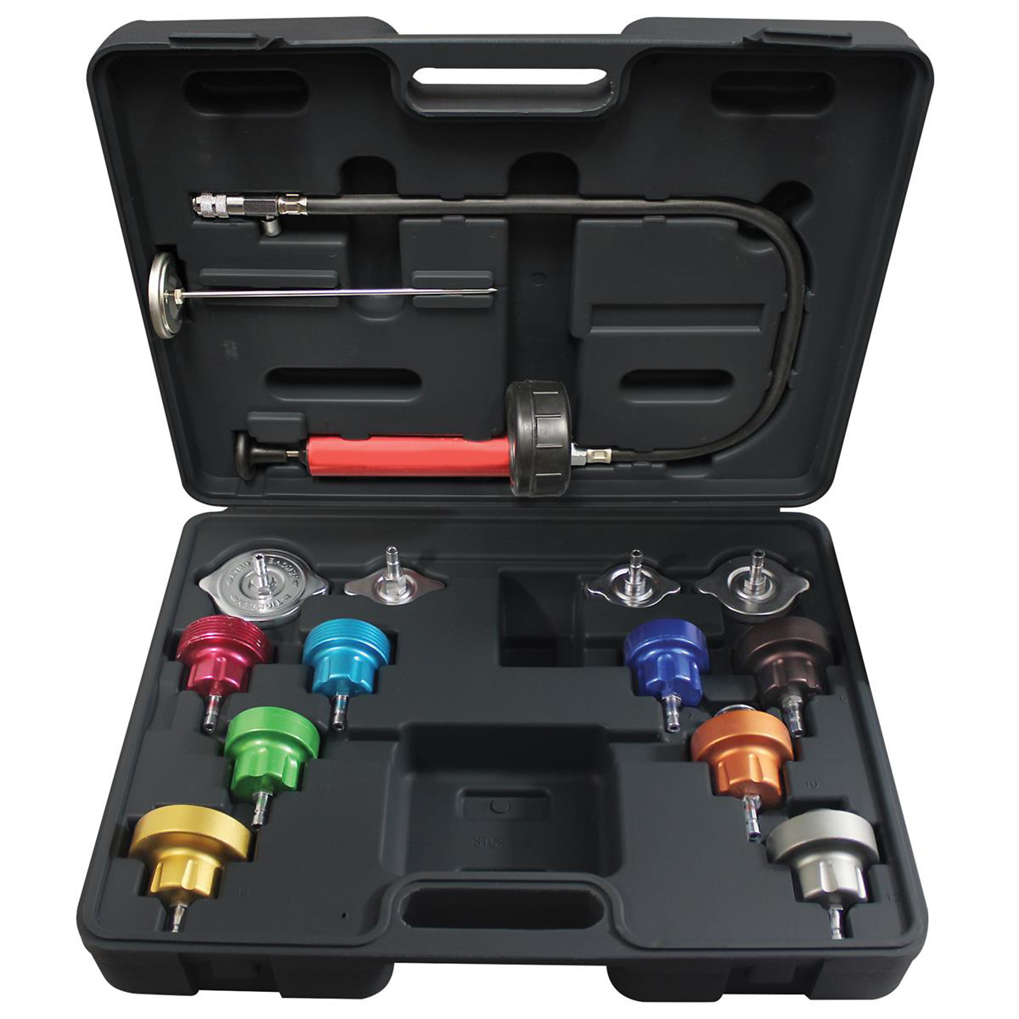 Mastercool Universal Cooling System Pressure Test Kit — 14-Pc., Heavy-Duty, Model# MSC43300