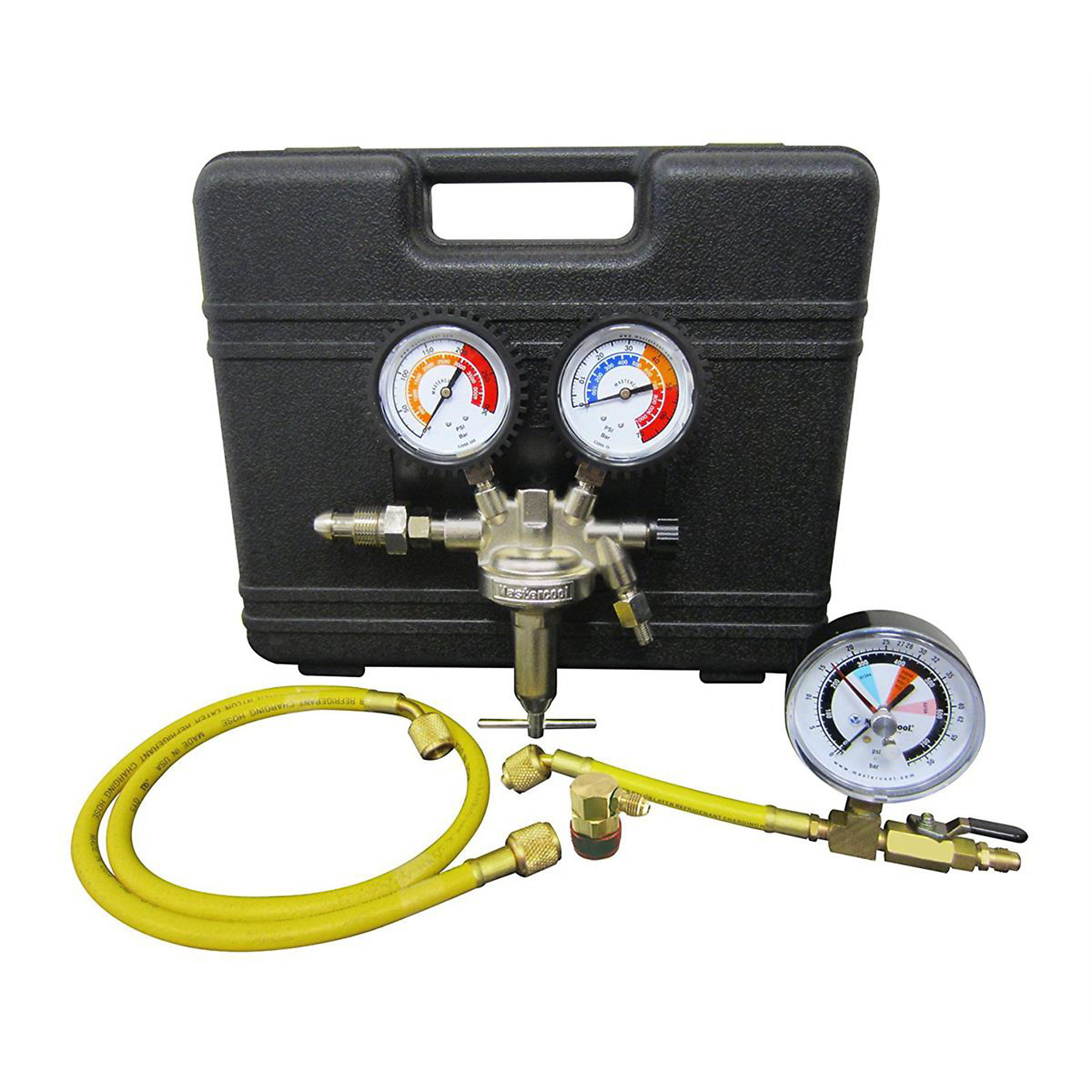 Mastercool Nitrogen Leak Tester — 4400 PSI High Pressure Gauge, 1000 PSI Low Pressure Gauge, 1/4in. SAE Outlet Port, Model# MSC53010-AUT