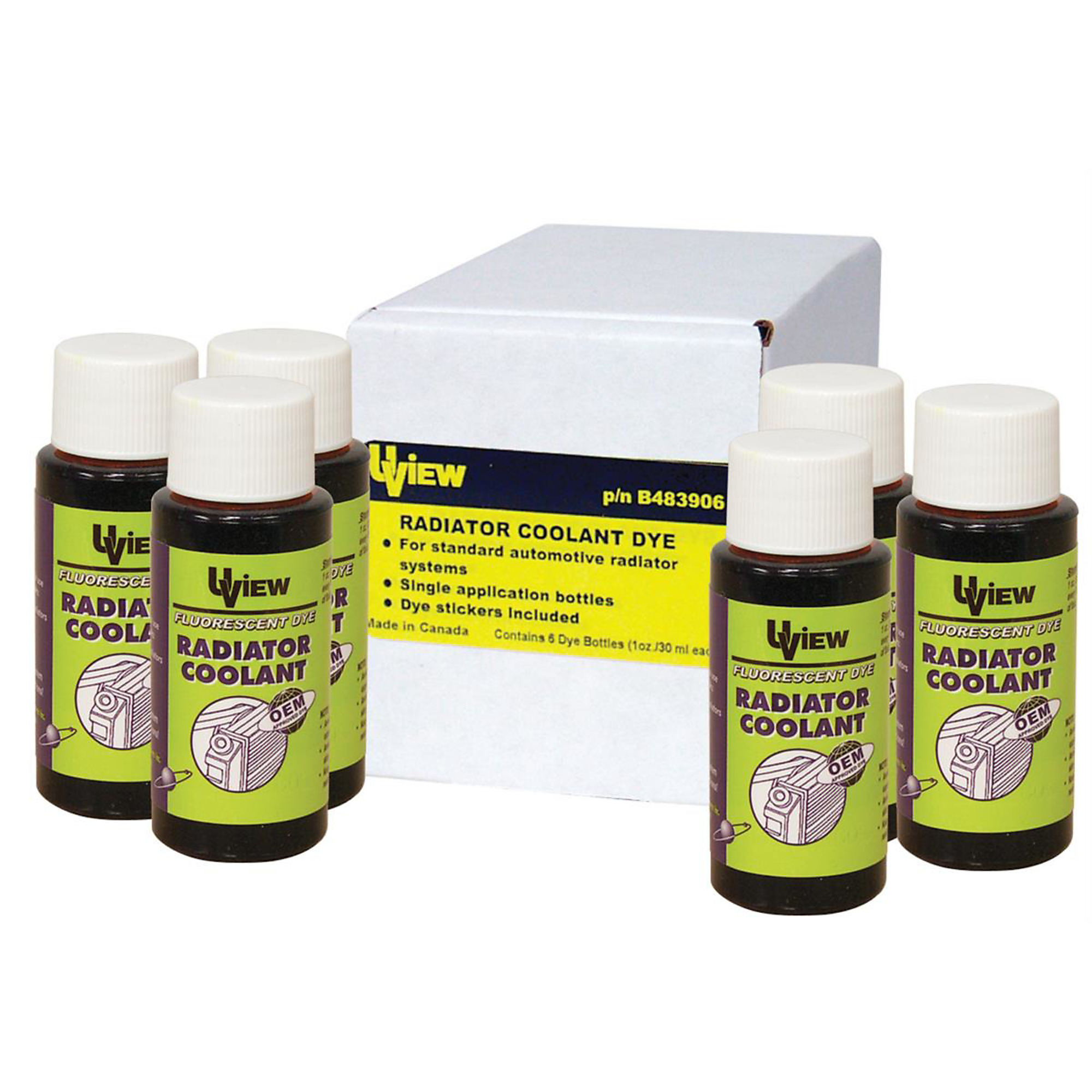UView Radiator Coolant Dye — 6 Bottles, 1 Oz. Each, Model# UVUB483906